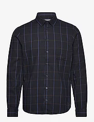 Casual Friday - CFAnton LS BD checked shirt - rutede skjorter - dark navy - 0