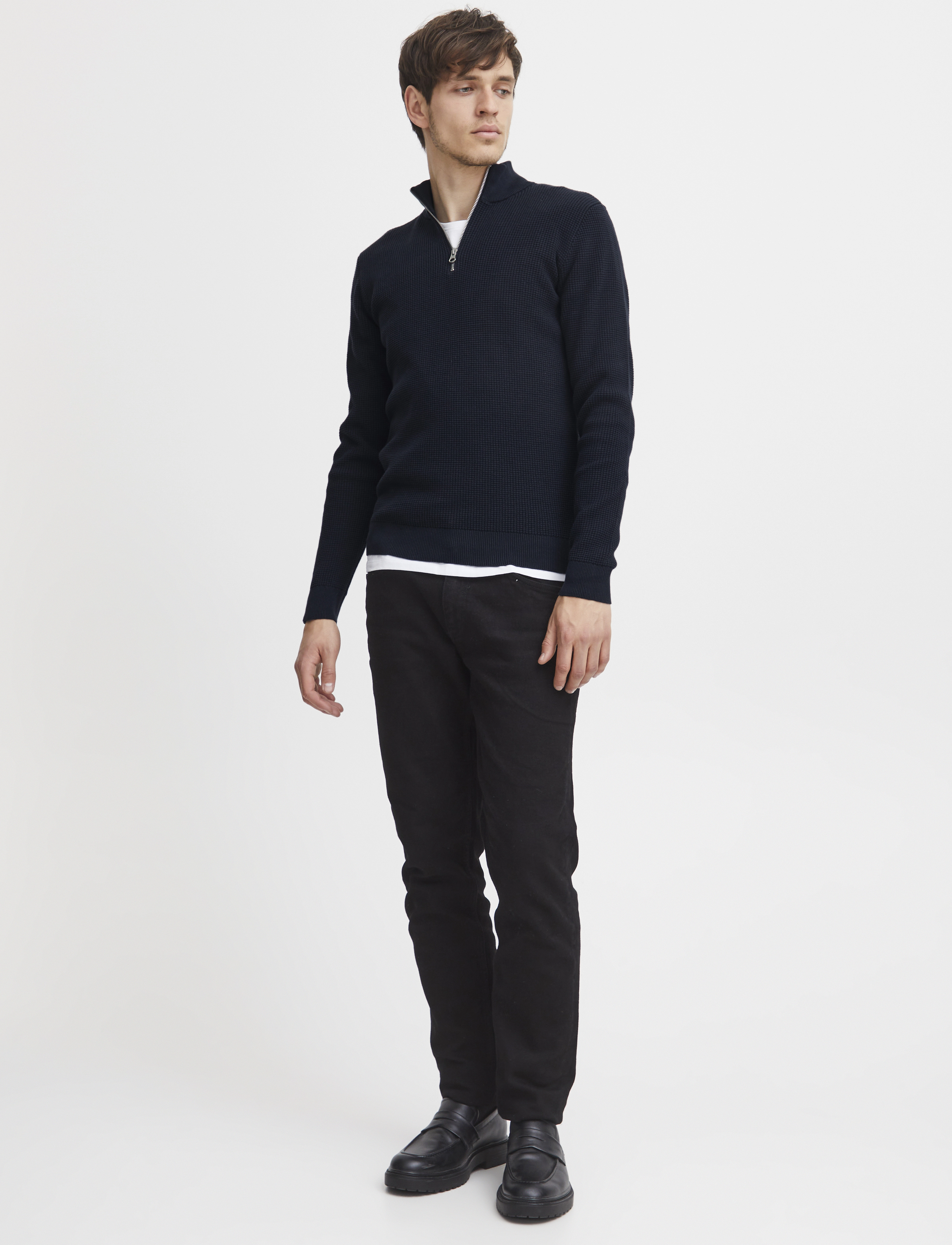 Casual Friday - CFKarlo 0092 half zipper knit - dark navy - 2