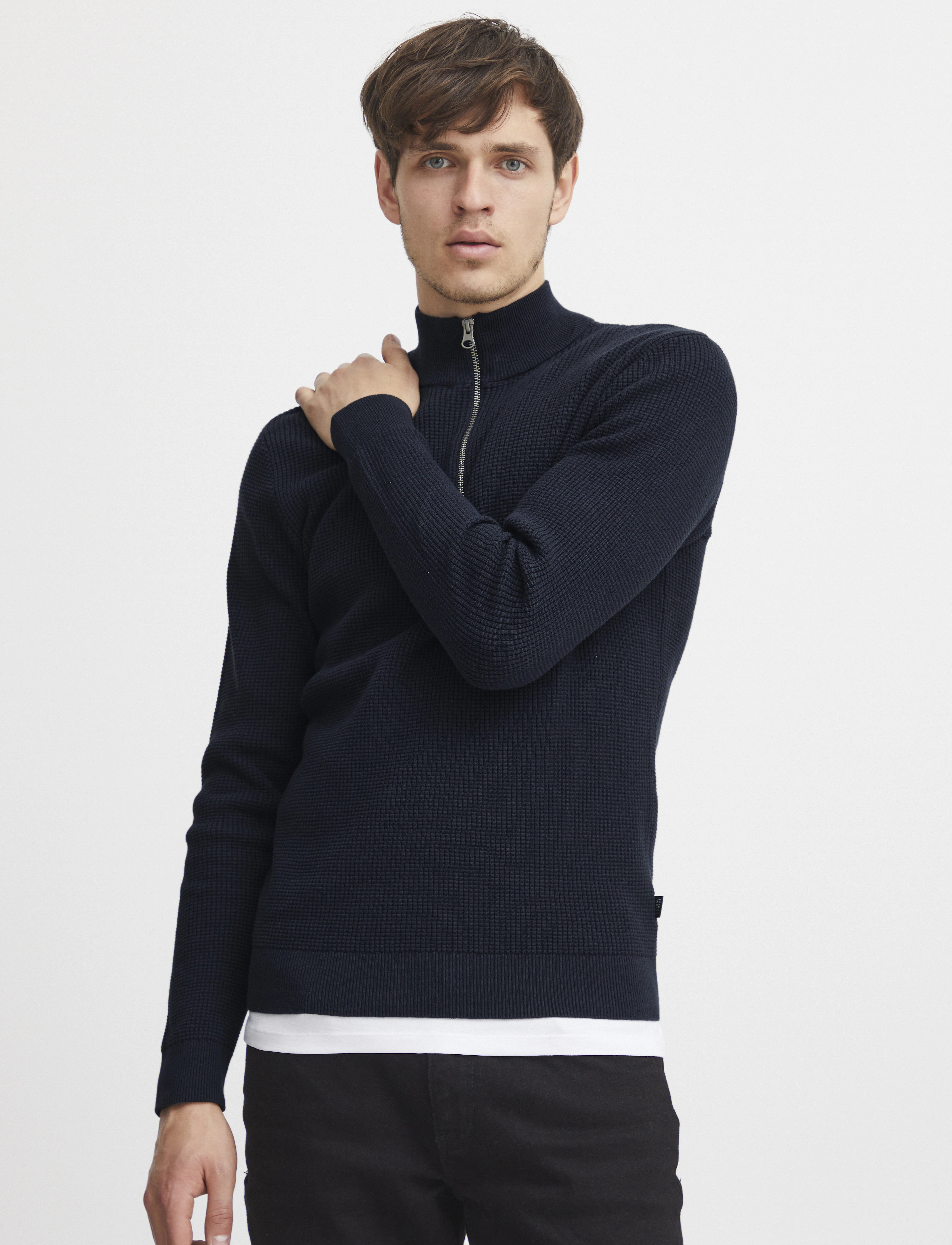 Casual Friday - CFKarlo 0092 half zipper knit - dark navy - 3