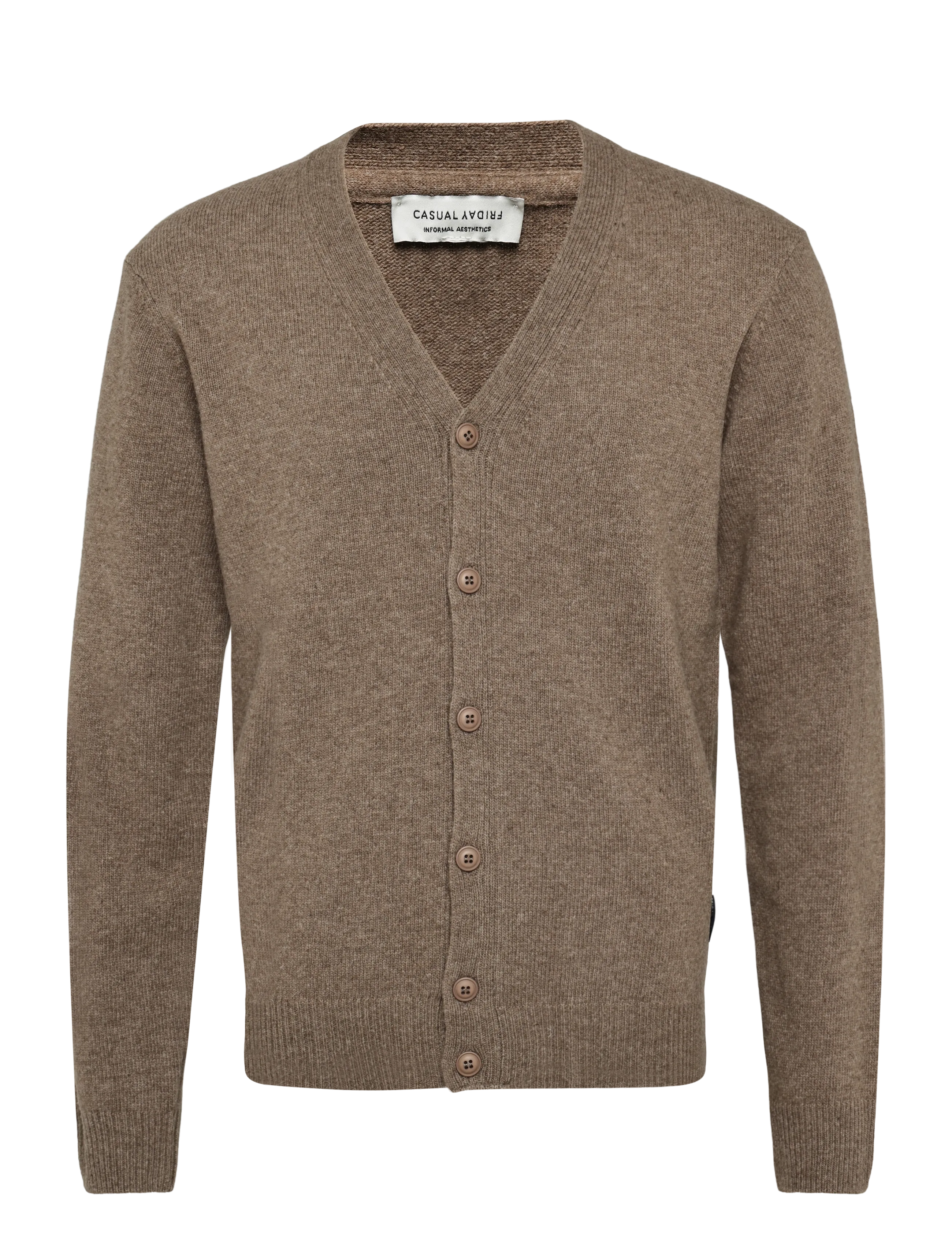 Casual Friday CFKARL LAMBSWOOL CARDIGAN - Kollektionen - CHOCOLATE CHIP MELANGE / brown