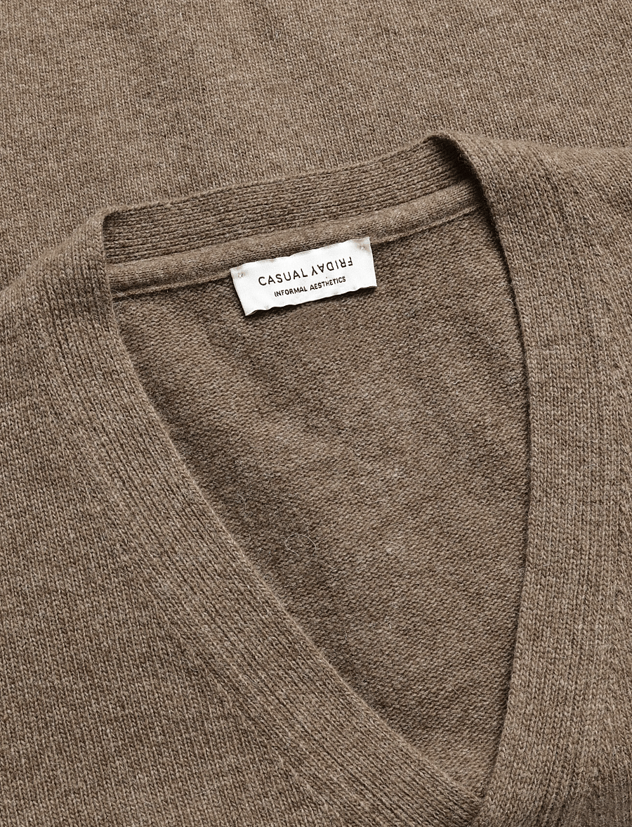 Casual Friday - CFKARL LAMBSWOOL CARDIGAN - strickjacken - chocolate chip melange - 2
