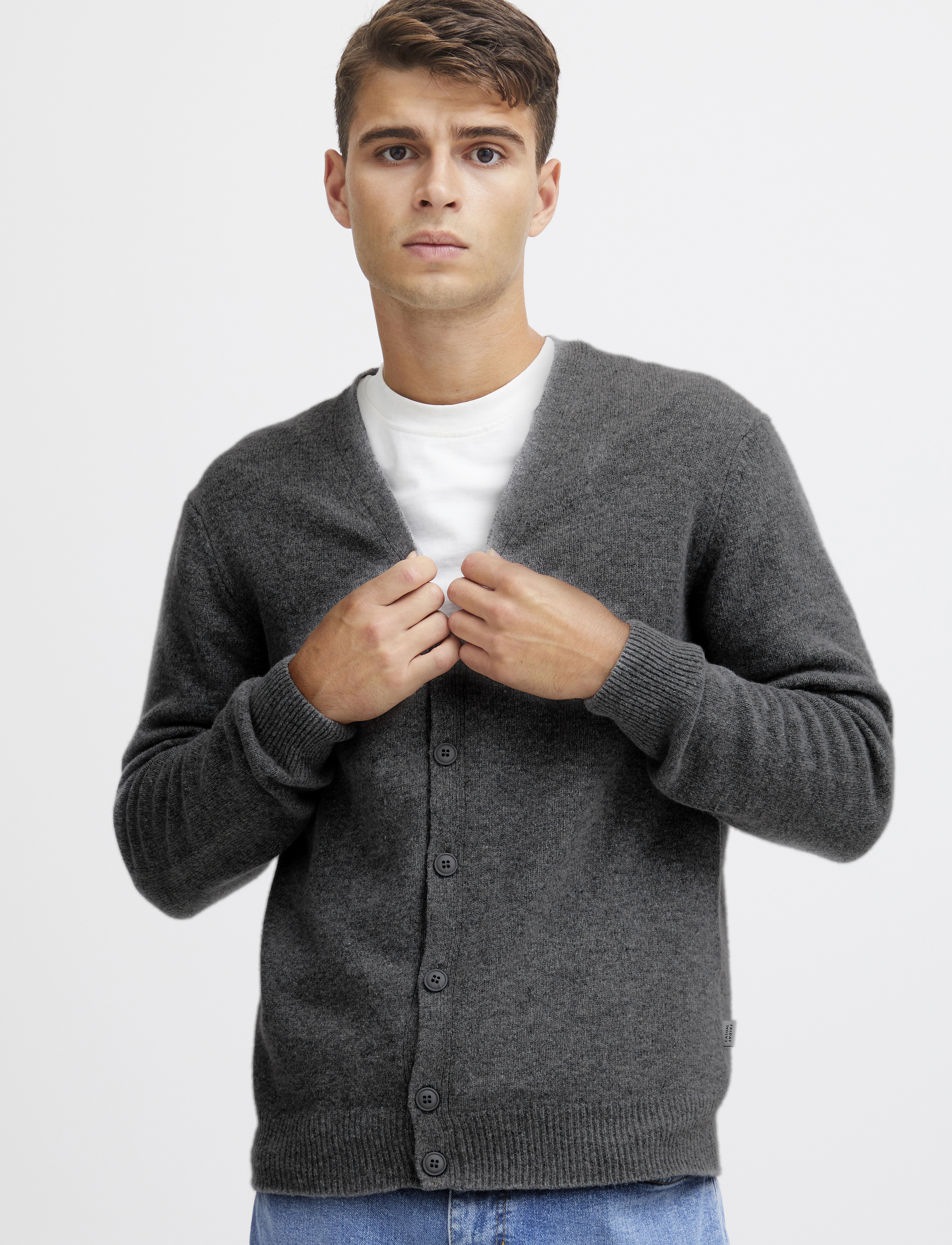 Casual Friday - CFKARL LAMBSWOOL CARDIGAN - pewter mix - 3