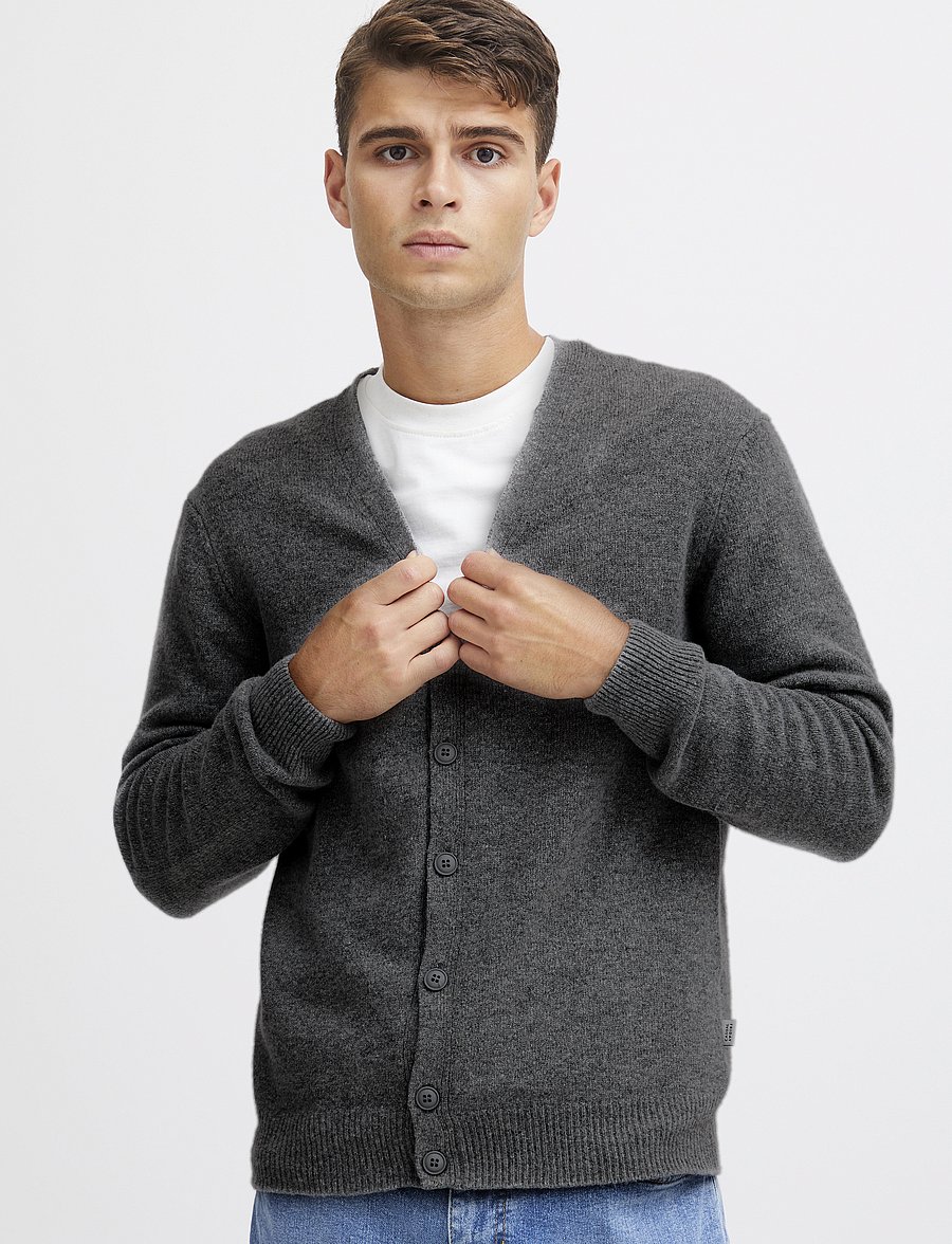 Casual Friday - CFKARL LAMBSWOOL CARDIGAN - kardiganid - pewter mix - 3