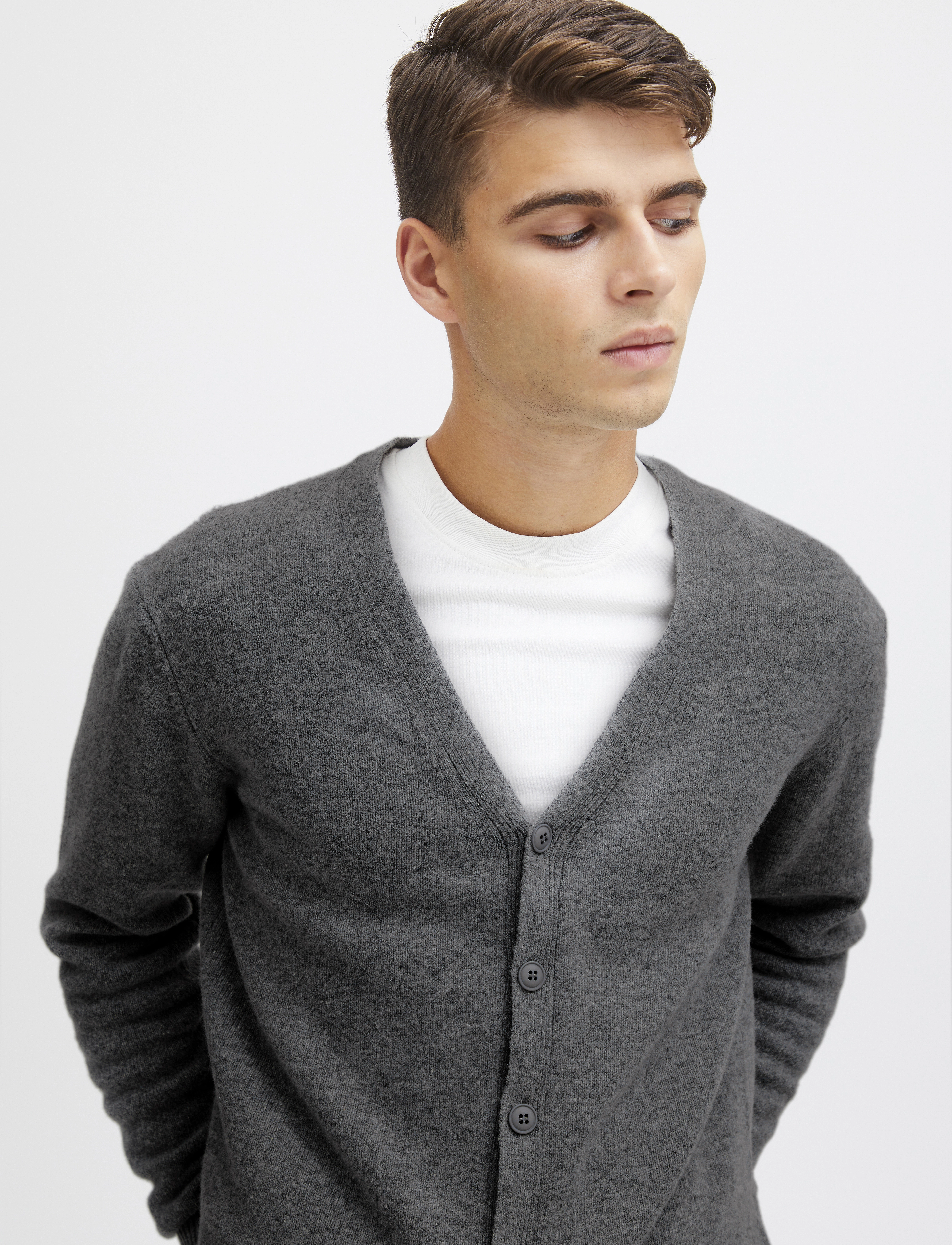 Casual Friday - CFKARL LAMBSWOOL CARDIGAN - pewter mix - 5