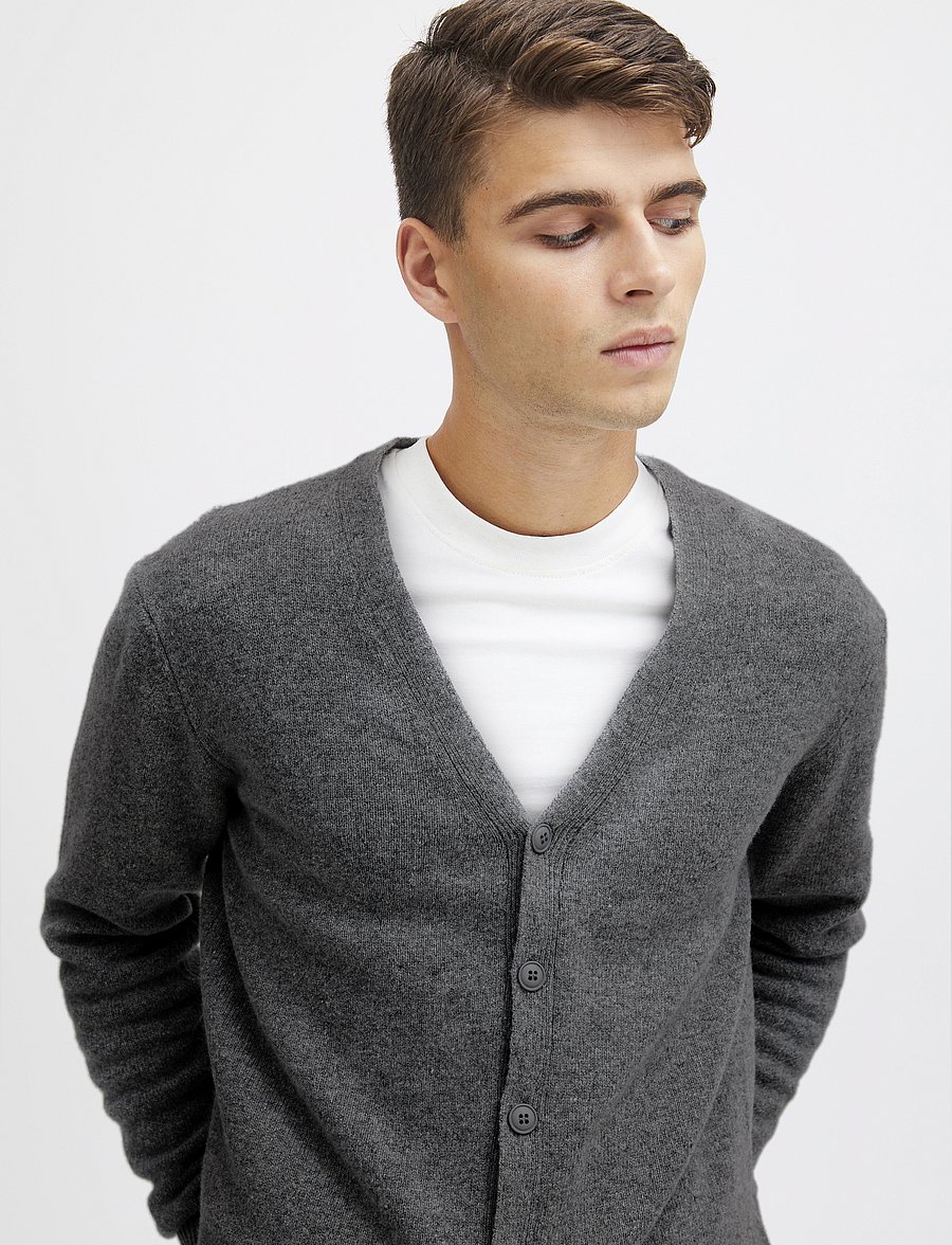 Casual Friday - CFKARL LAMBSWOOL CARDIGAN - kardiganid - pewter mix - 5