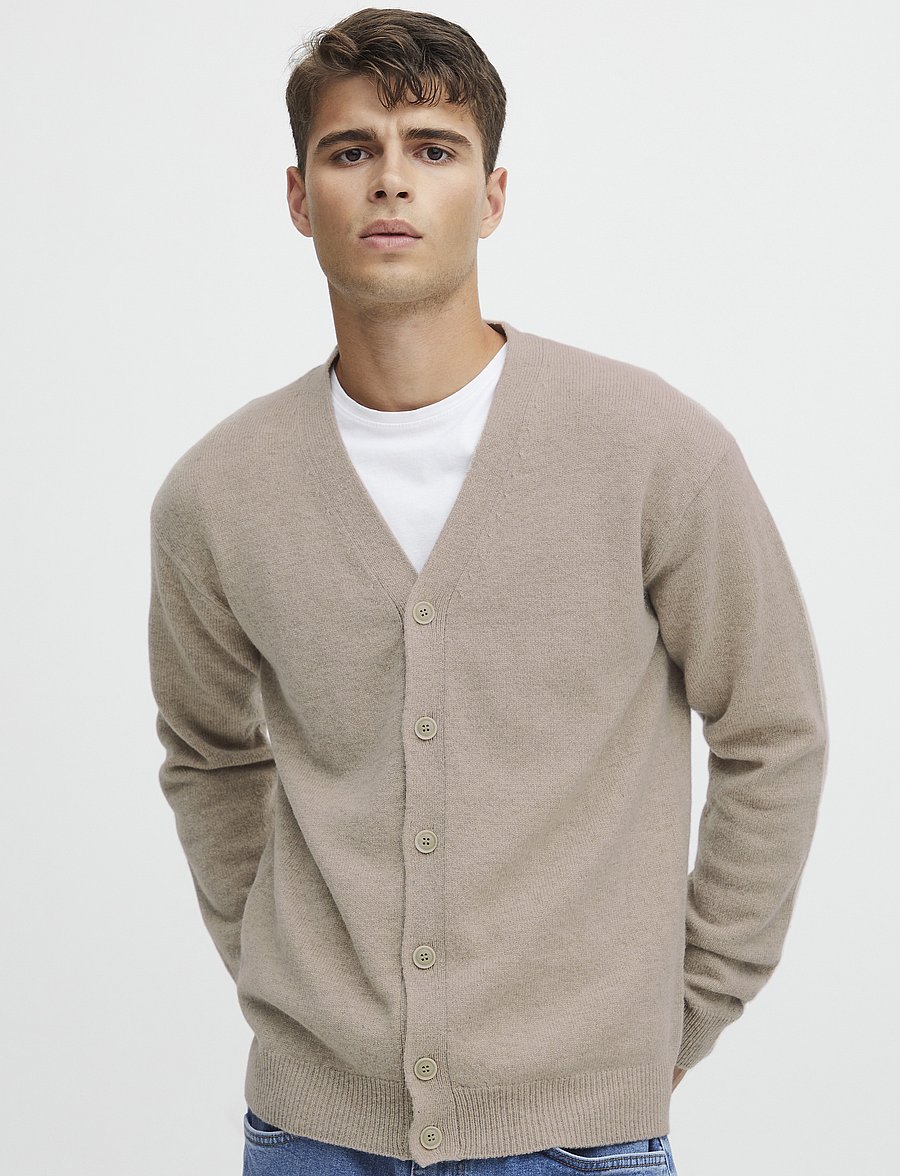 Casual Friday - CFKARL LAMBSWOOL CARDIGAN - koftor - silver mink melange - 3