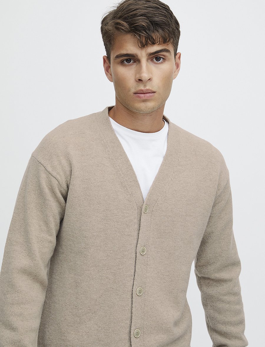 Casual Friday - CFKARL LAMBSWOOL CARDIGAN - koftor - silver mink melange - 5