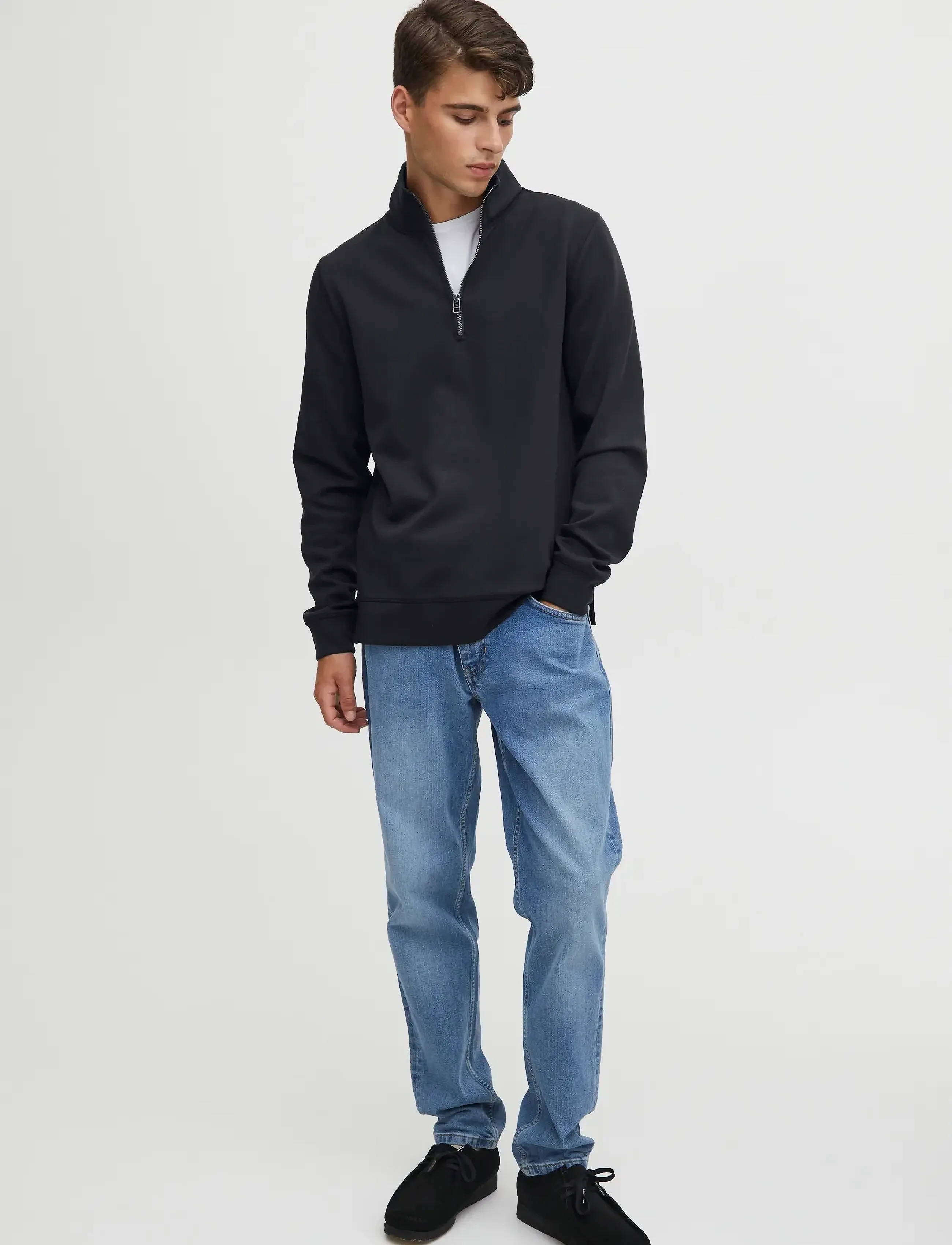 Casual Friday Cfsebastian 0096 Halfzip Sweat, Mænd, Halvzip Sweatshirt, Navy, Str: XXL
