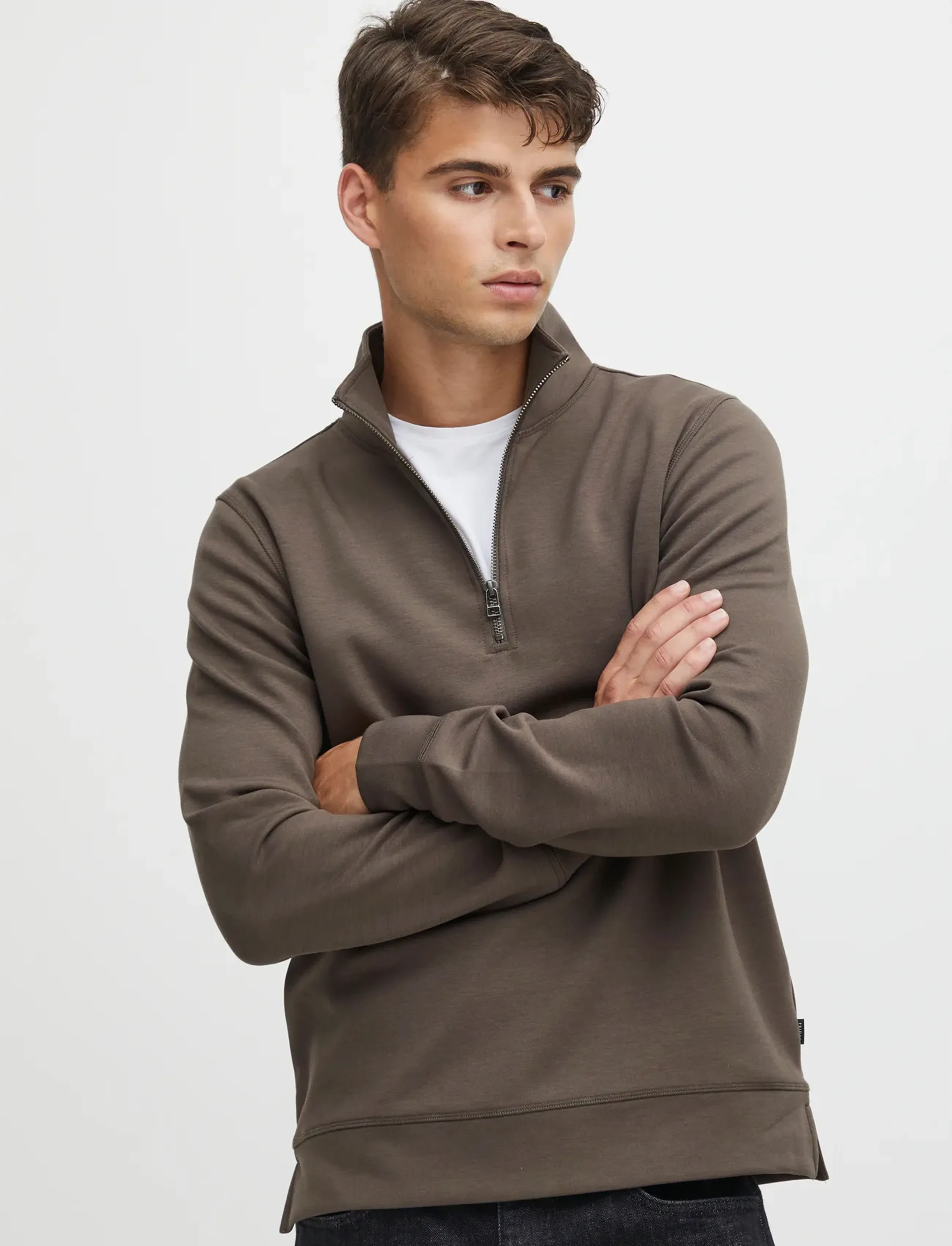 Casual Friday - CFSEBASTIAN 0096 HALFZIP SWEAT - kollektioner - major brown - 3