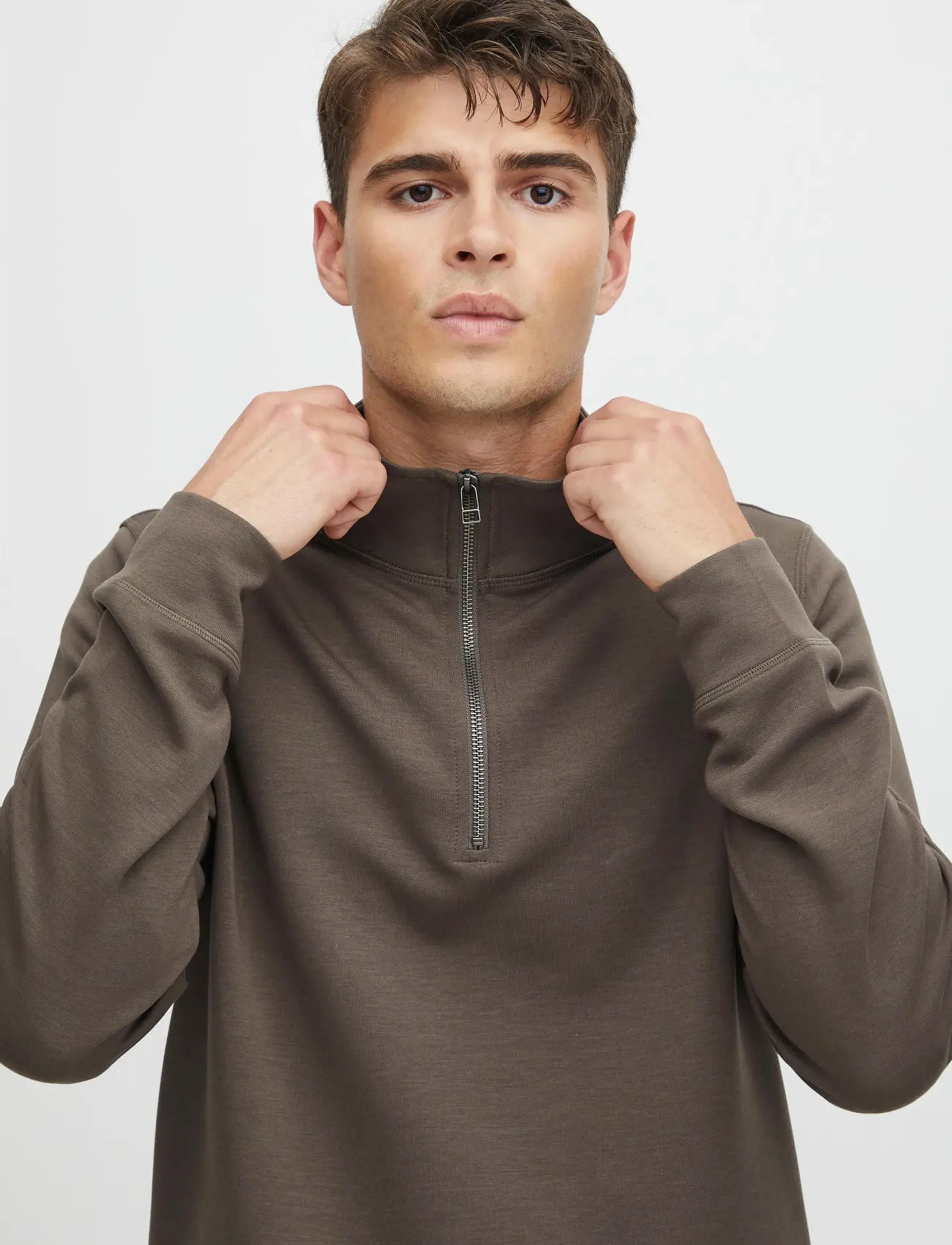 Casual Friday - CFSEBASTIAN 0096 HALFZIP SWEAT - kollektioner - major brown - 5