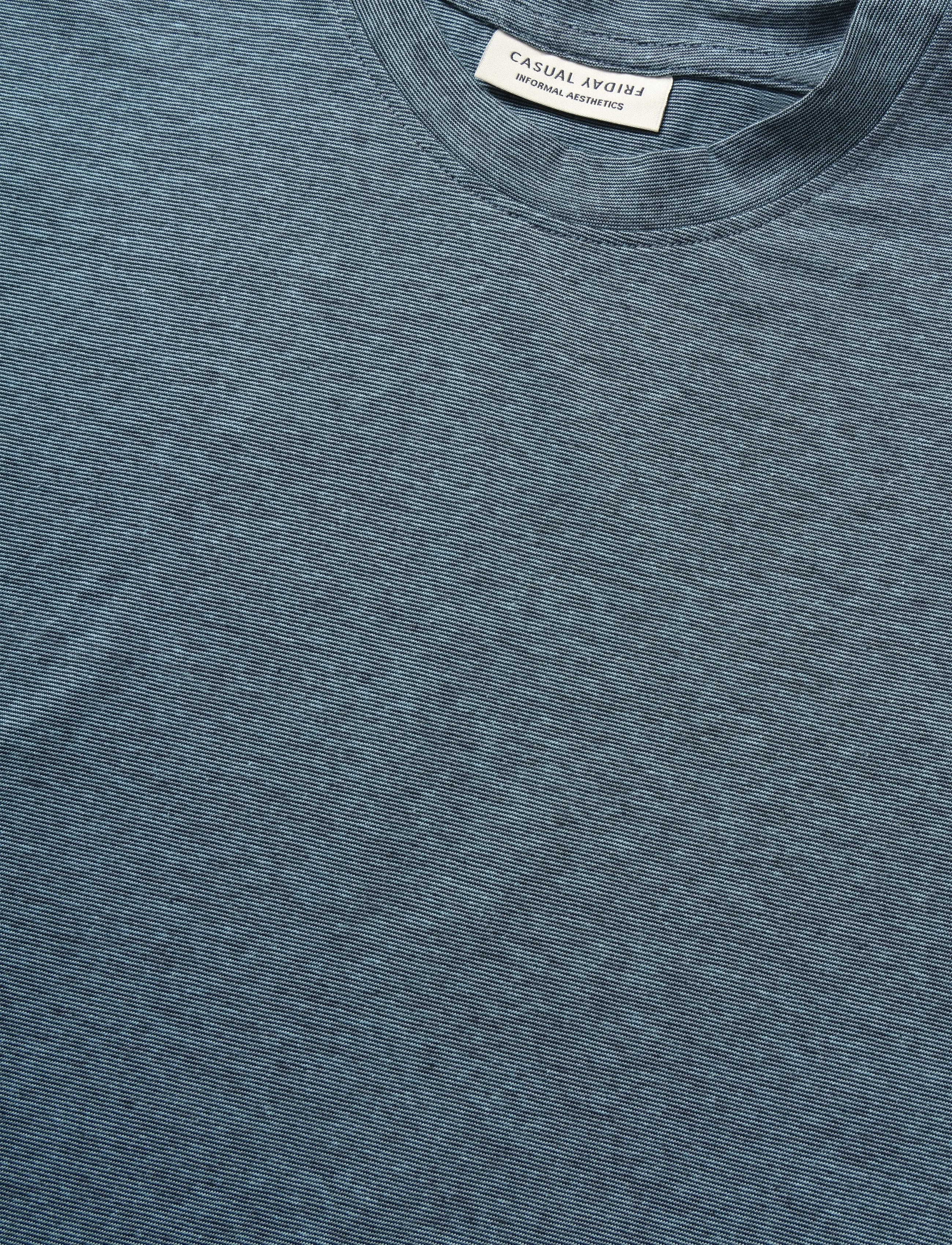 Casual Friday - CFTHOR MICRO STRIPED TEE - kortærmede t-shirts - dusk blue - 2