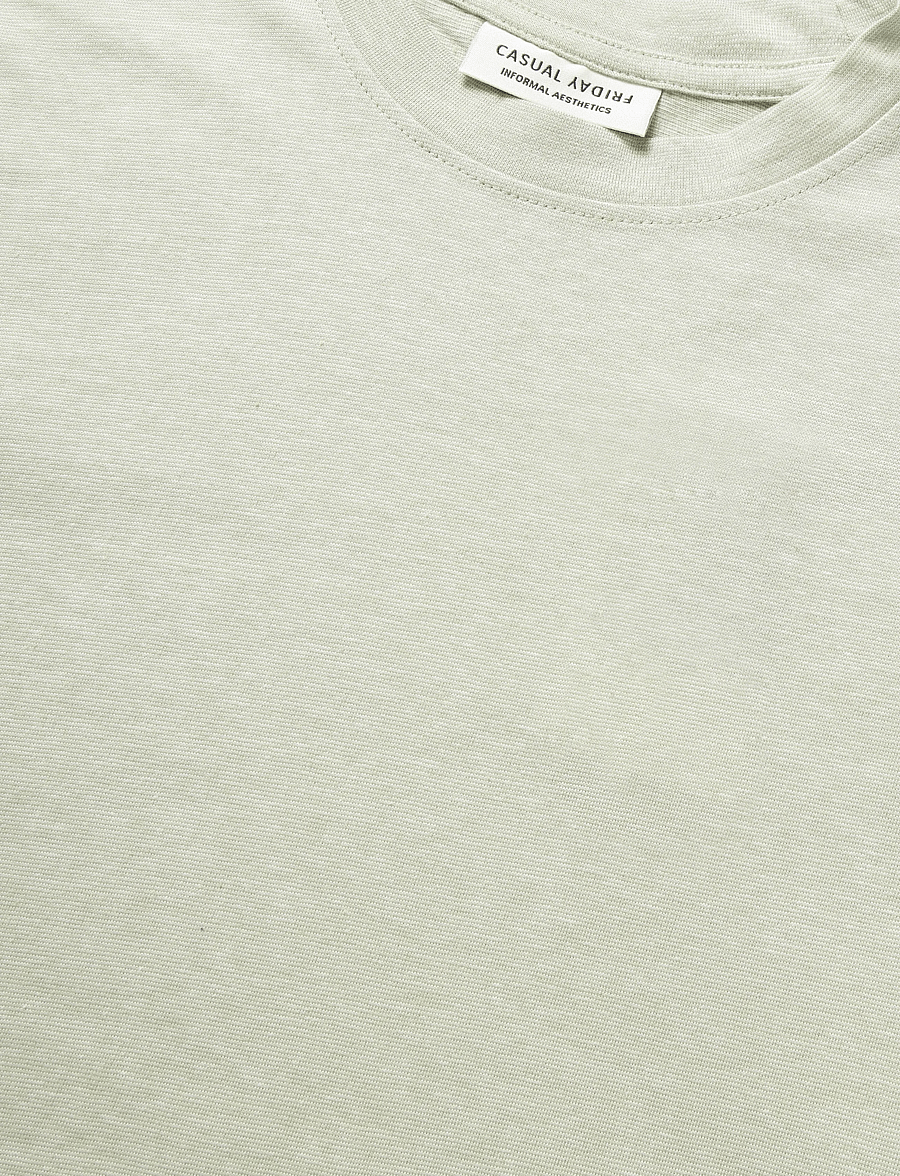 Casual Friday - CFTHOR MICRO STRIPED TEE - kurzärmelige t-shirts - tea - 2
