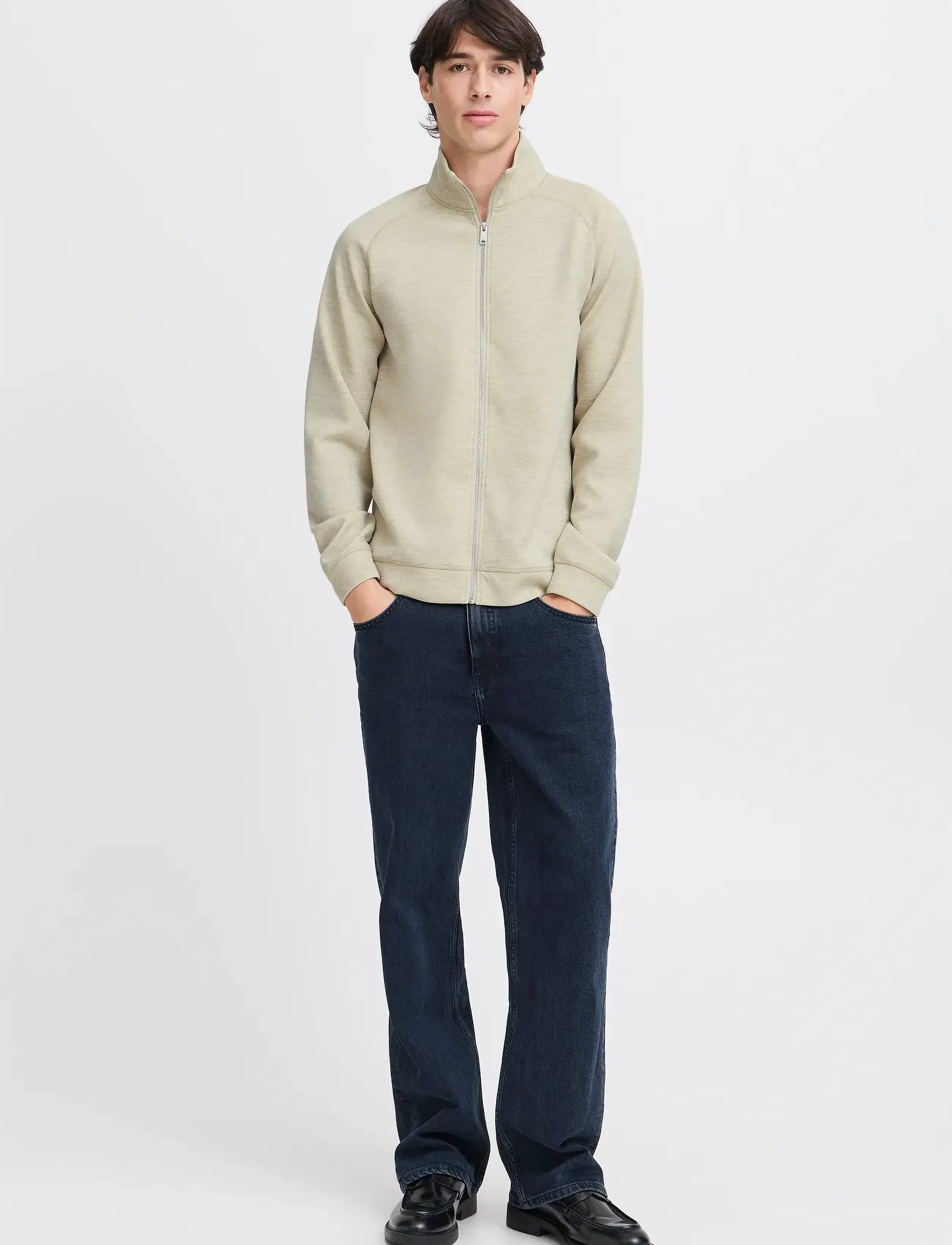 Casual Friday CFSIGURD 0096 ZIPTHROUGH SWEA - Sweatshirts - TREE HOUSE MELANGE / beige