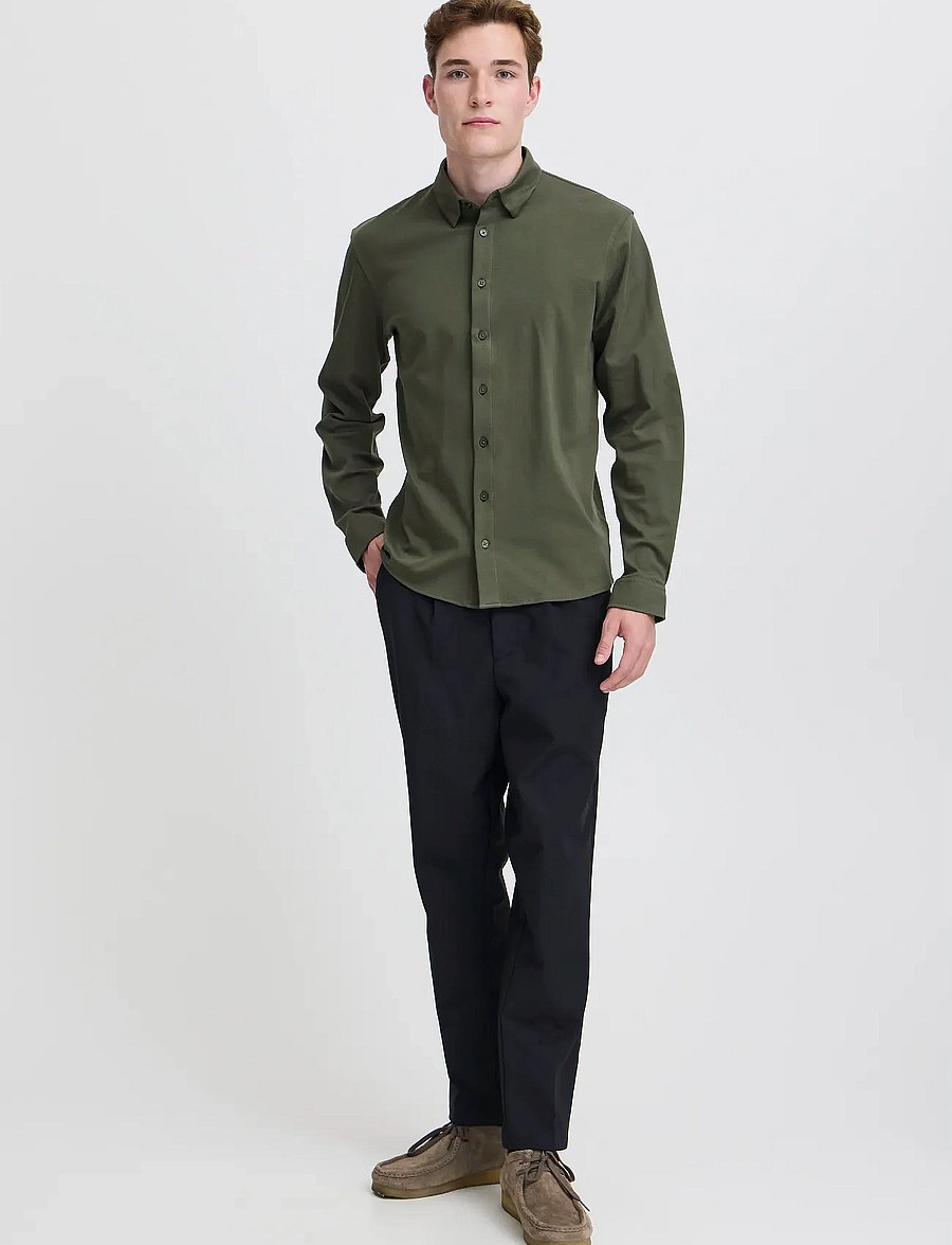 Casual Friday - CFMARC performance pants with pleat - casual bukser - black beauty - 0