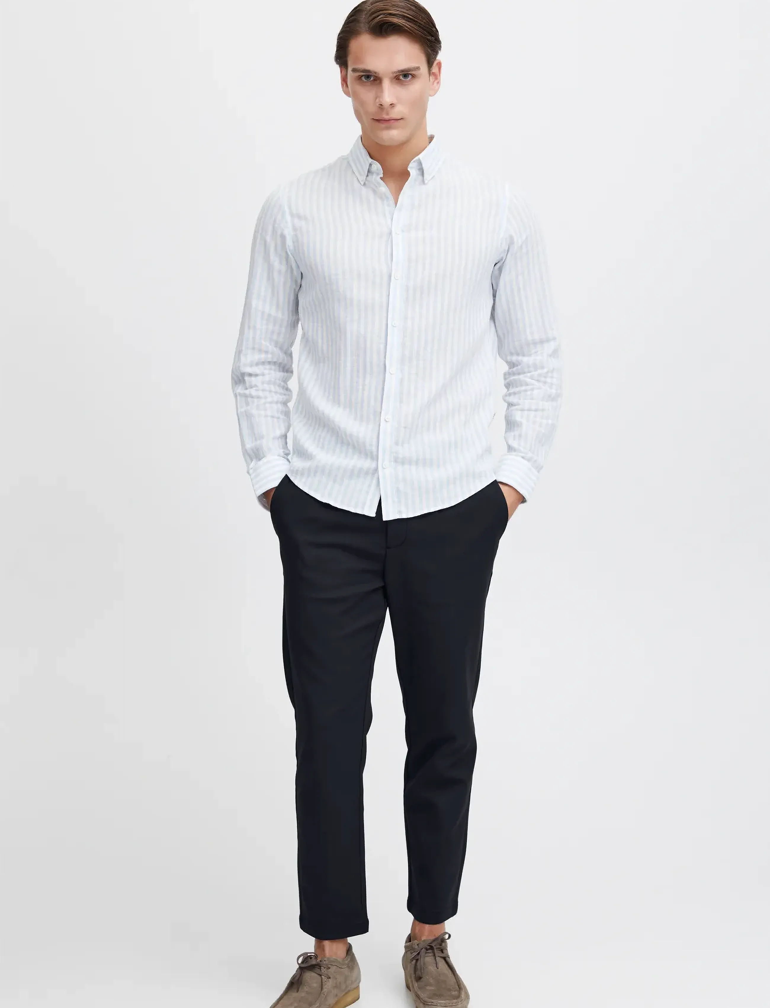 Casual Friday Cfmarc Performance Pants With Pleat, 34 x 30, Trousers, Marineblau - Casual, Männerswear