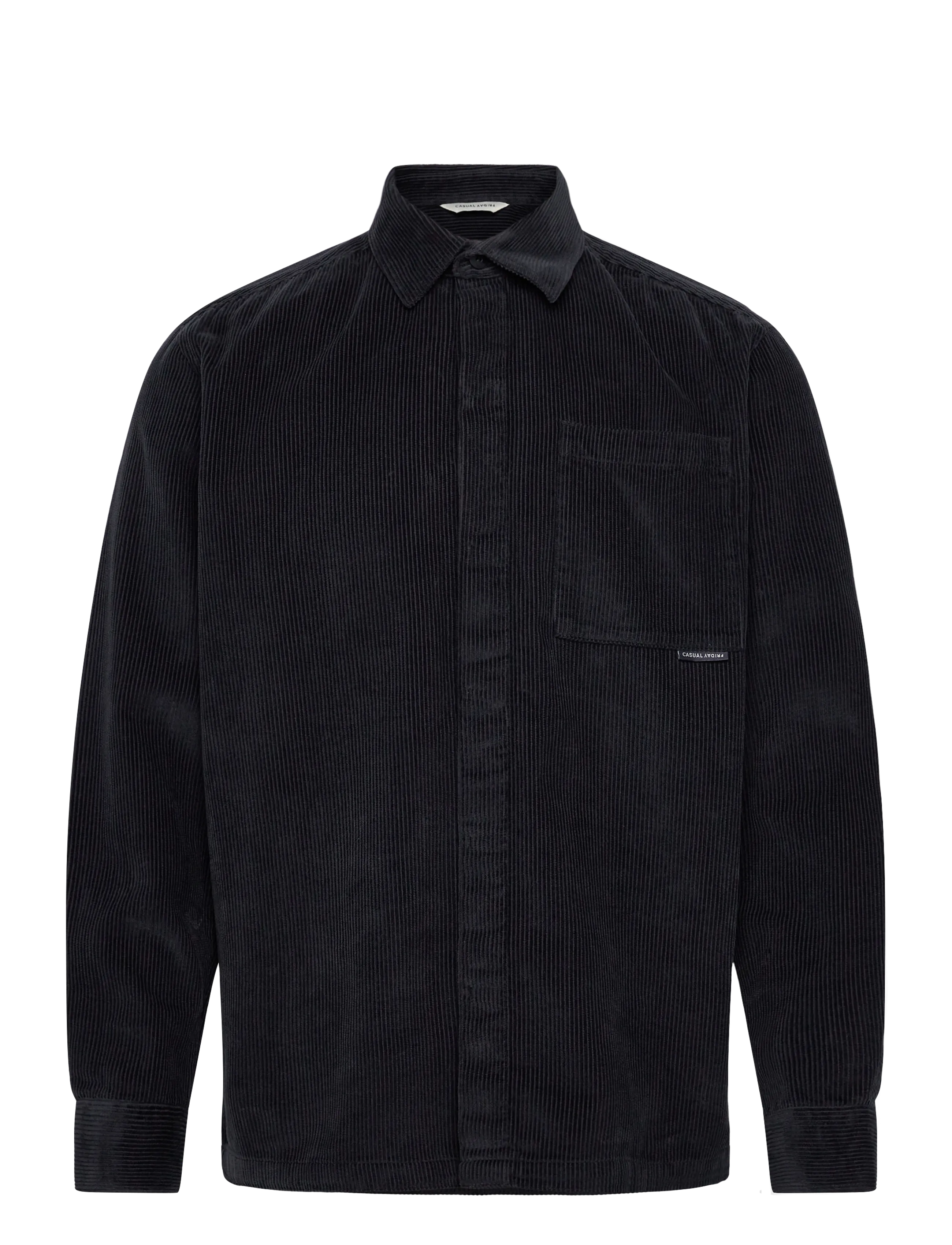 Casual Friday Cfaugusto Corduroy Overshirt, S, Black, Shirts > Corduroy Shirts, Herre