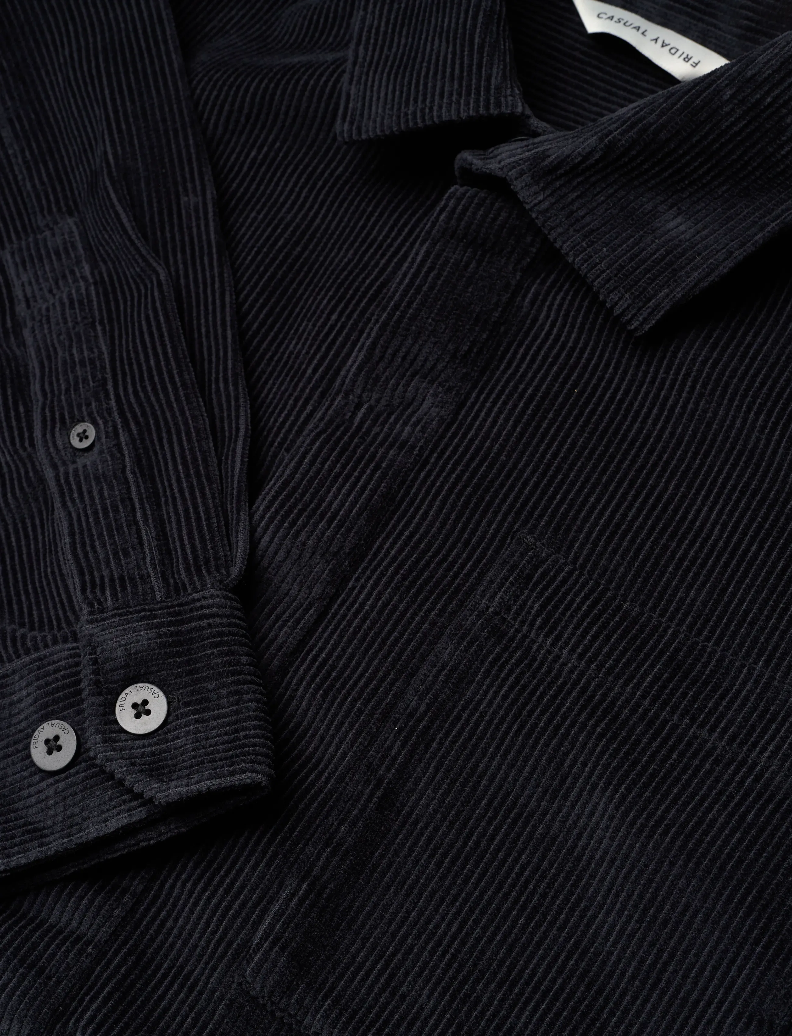 Casual Friday - CFAUGUSTO corduroy overshirt - velveta krekli - dark navy - 2
