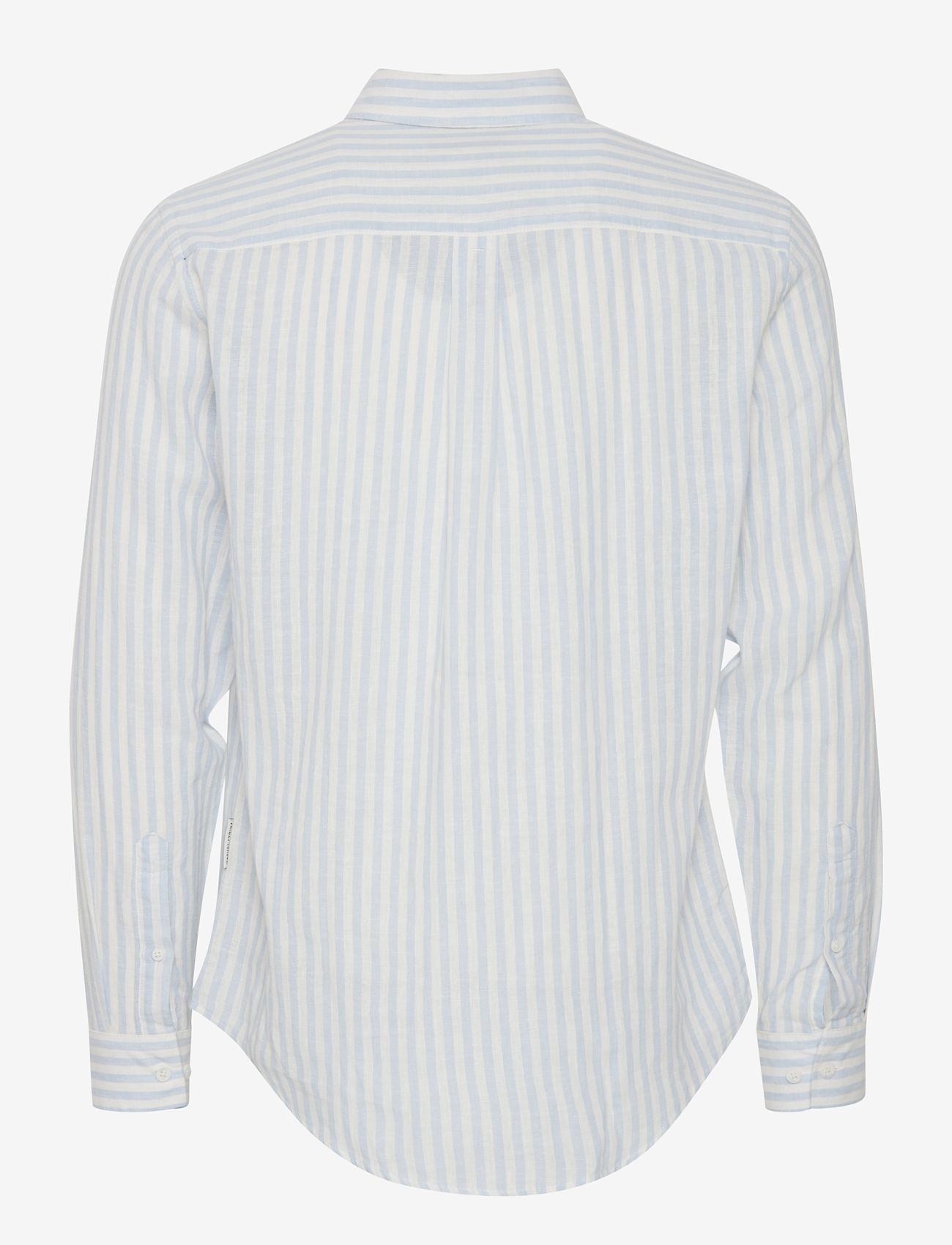 Casual Friday - CFAnton LS BD striped linen mix shi - linen shirts - chambray blue - 1