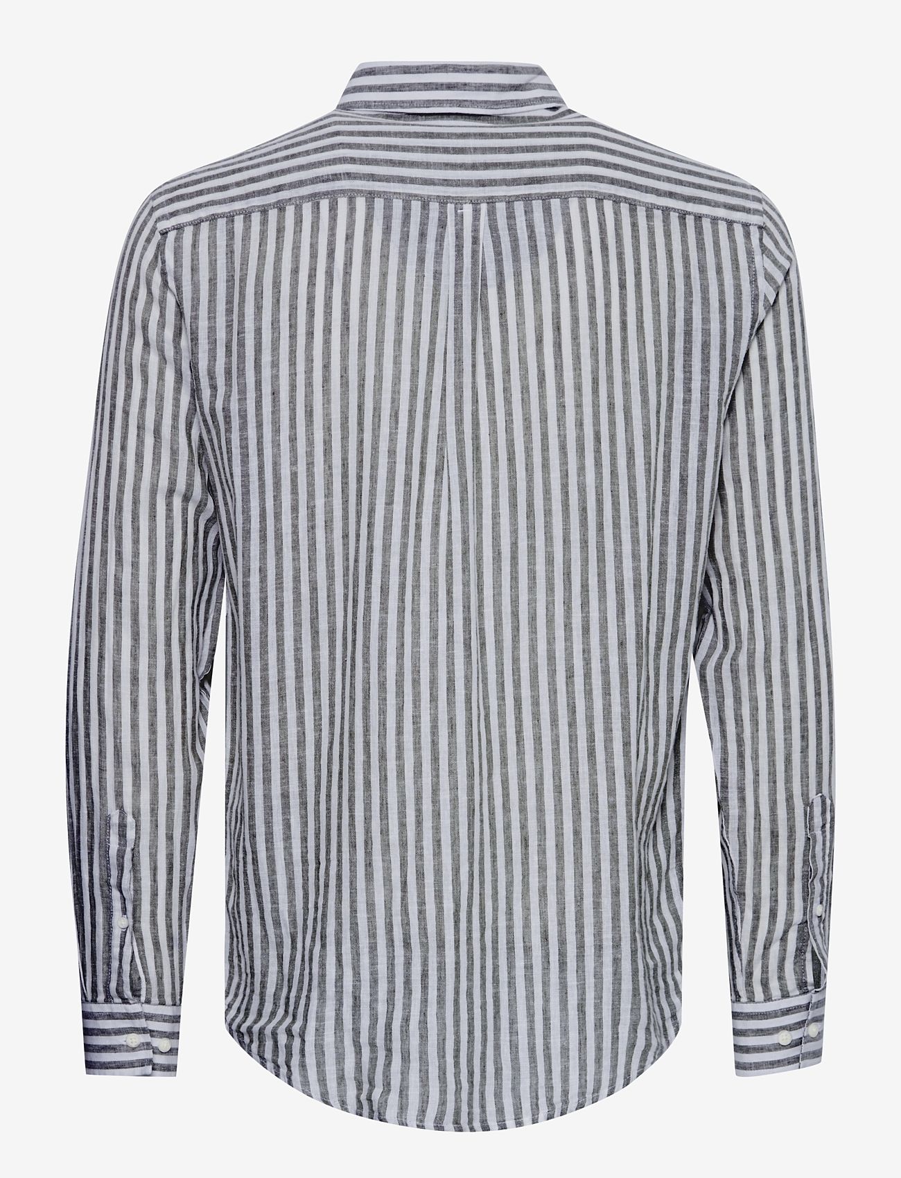 Casual Friday - CFAnton LS BD striped linen mix shi - linen shirts - dark navy - 1