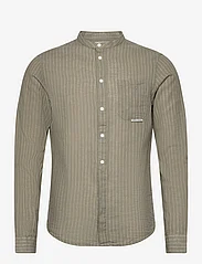 Casual Friday - CFAnton LS CC striped linen mix shi - linen shirts - vetiver - 0