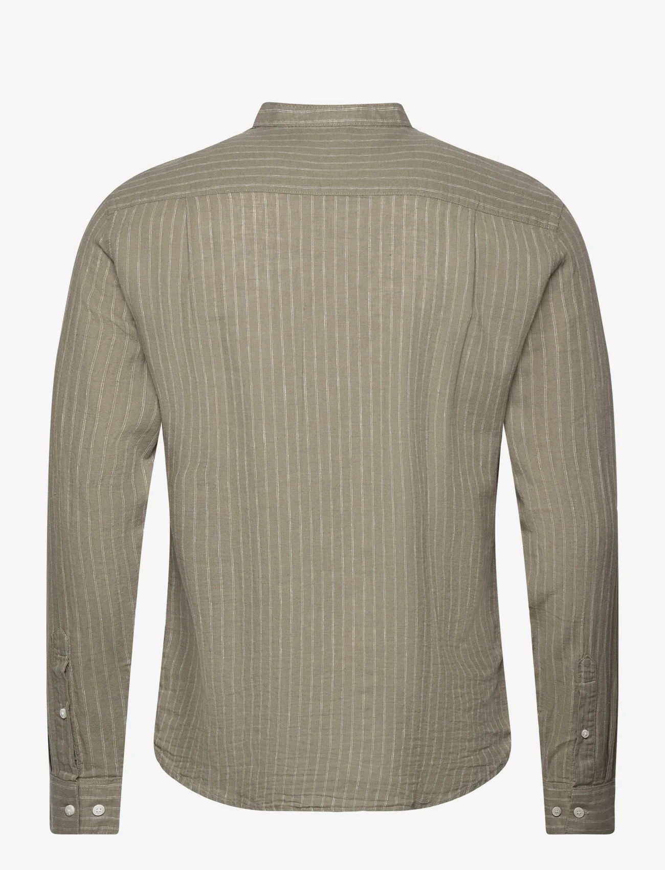 Casual Friday - CFAnton LS CC striped linen mix shi - linen shirts - vetiver - 1