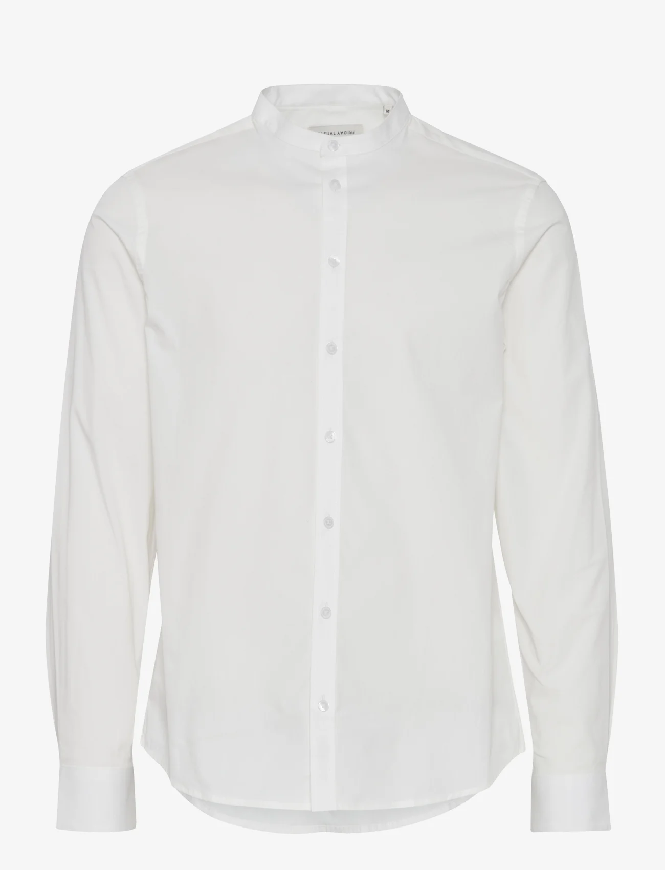 Casual Friday - CFAnton LS CC stretch shirt - basic shirts - snow white - 0