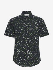 Casual Friday - CFAnton LS AOP dot shirt - laveste priser - dark navy - 0