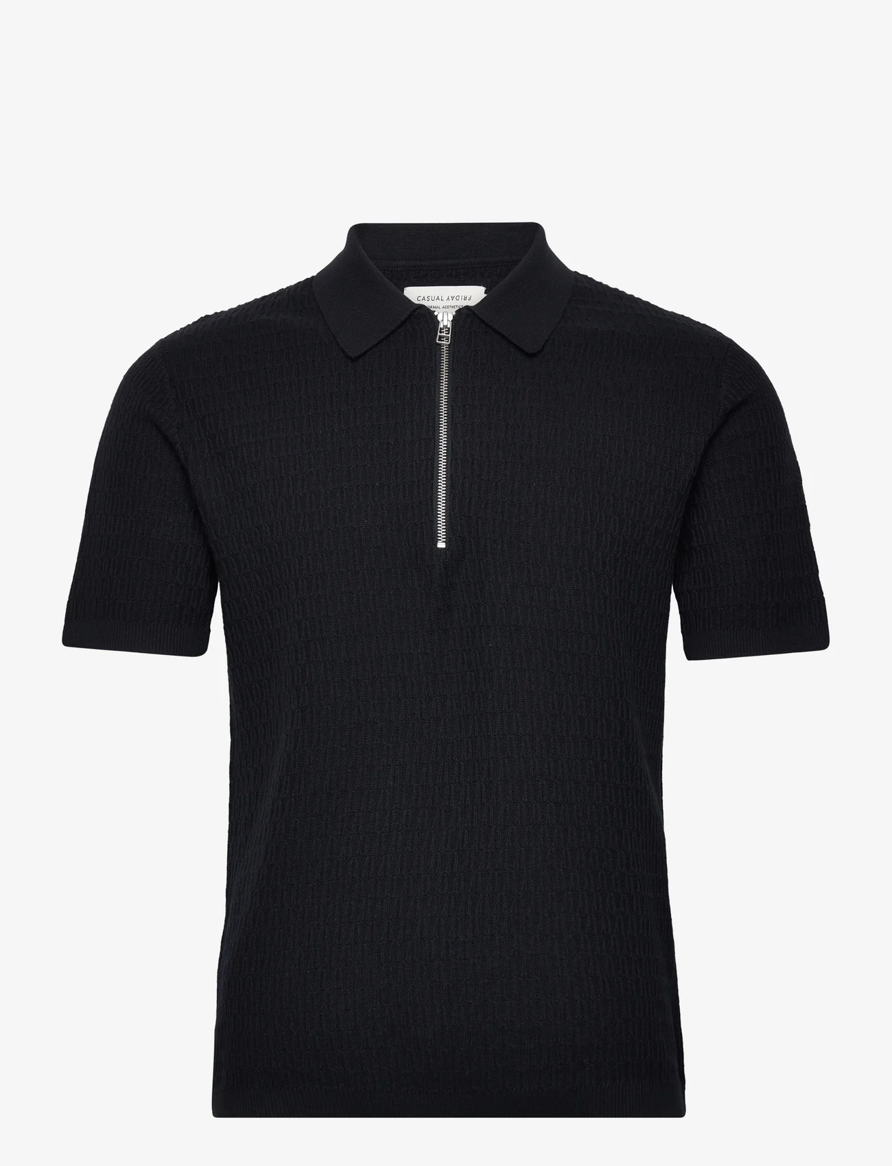 Casual Friday - CFKarl SS structured polo knit - laveste priser - dark navy - 0