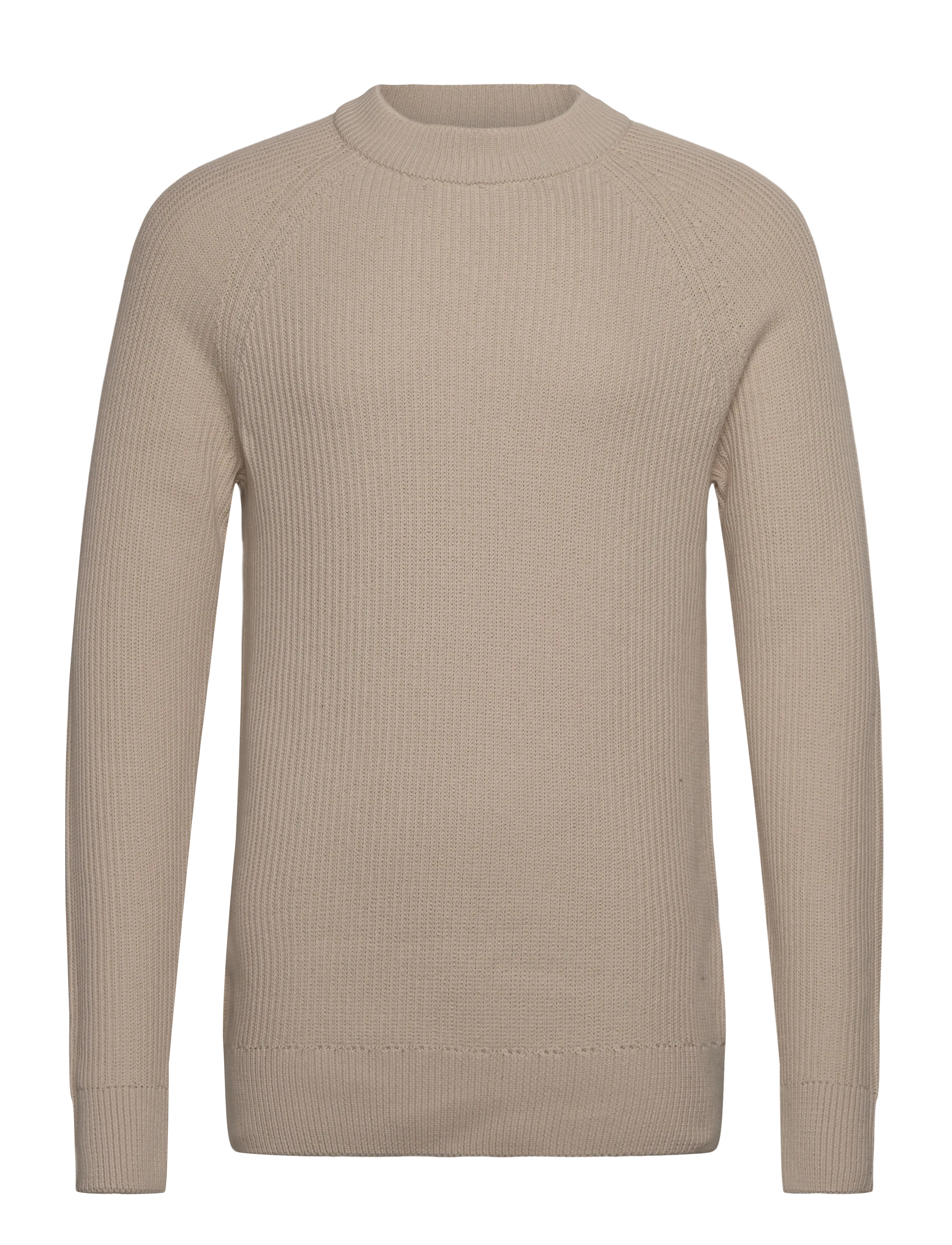 Casual Friday Cfkristian Raglan Rib Crew Nec, Mænd, Ribstrikket Rundhalset Sweater, Beige, Str: S
