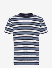 Casual Friday - CFThor terry striped tee - laveste priser - china blue - 0