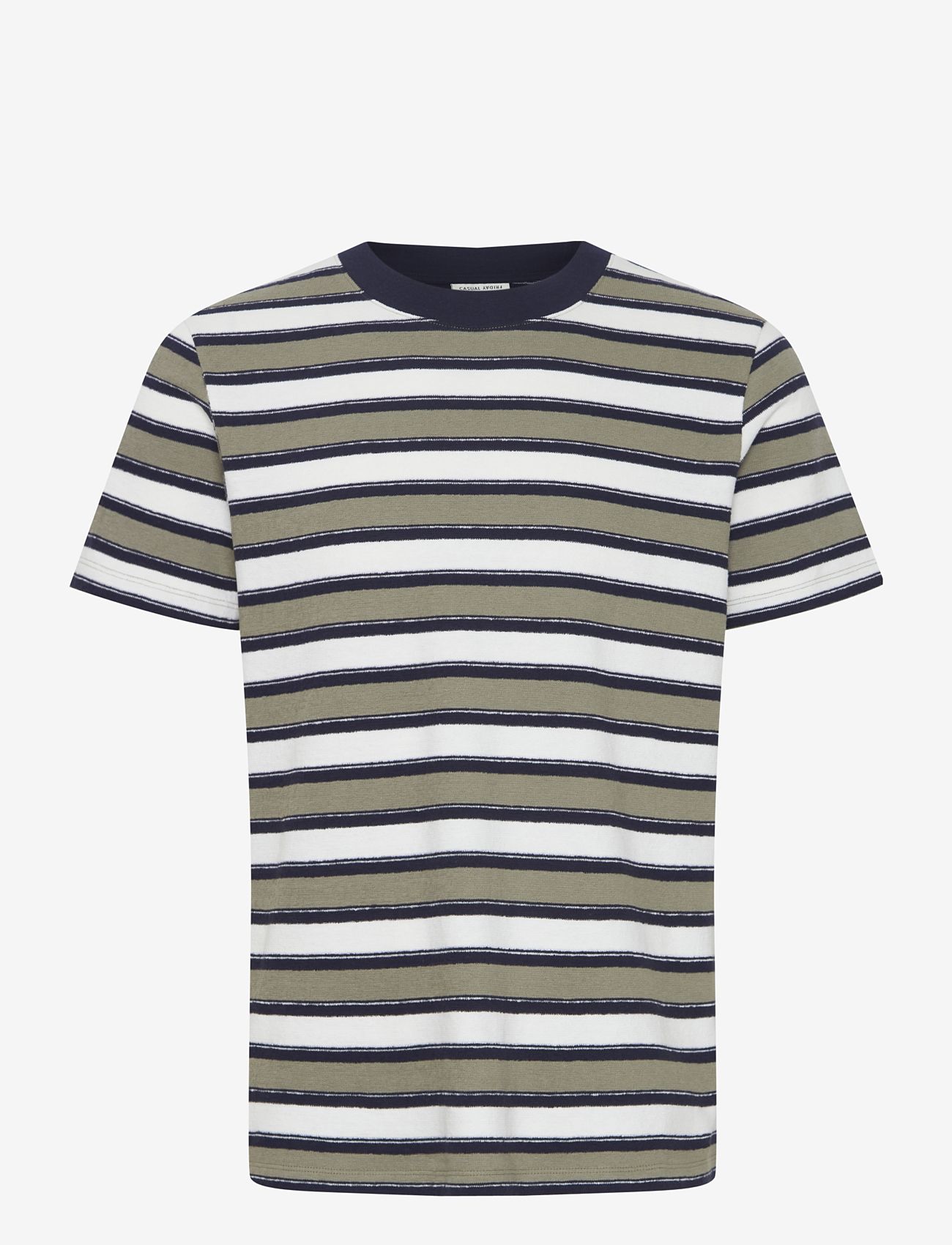 Casual Friday - CFThor terry striped tee - laveste priser - vetiver - 0