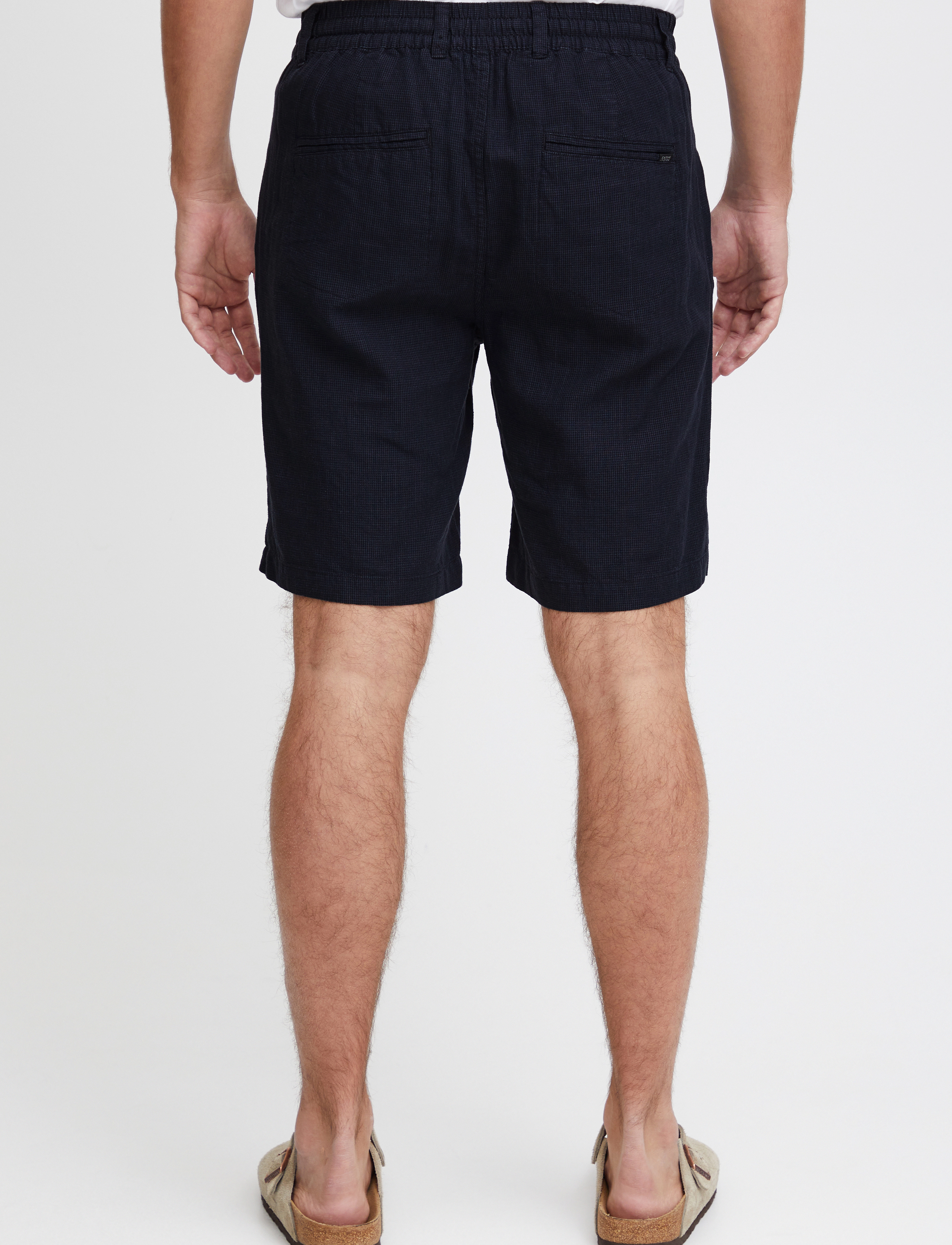 Casual Friday - CFRAND 0113 houndtooth linen shorts - dark navy - 5