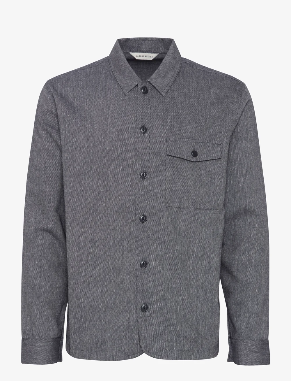 Casual Friday - CFAUGUSTO 0066 linen mix overshirt - kollektioner - dark navy melange - 0