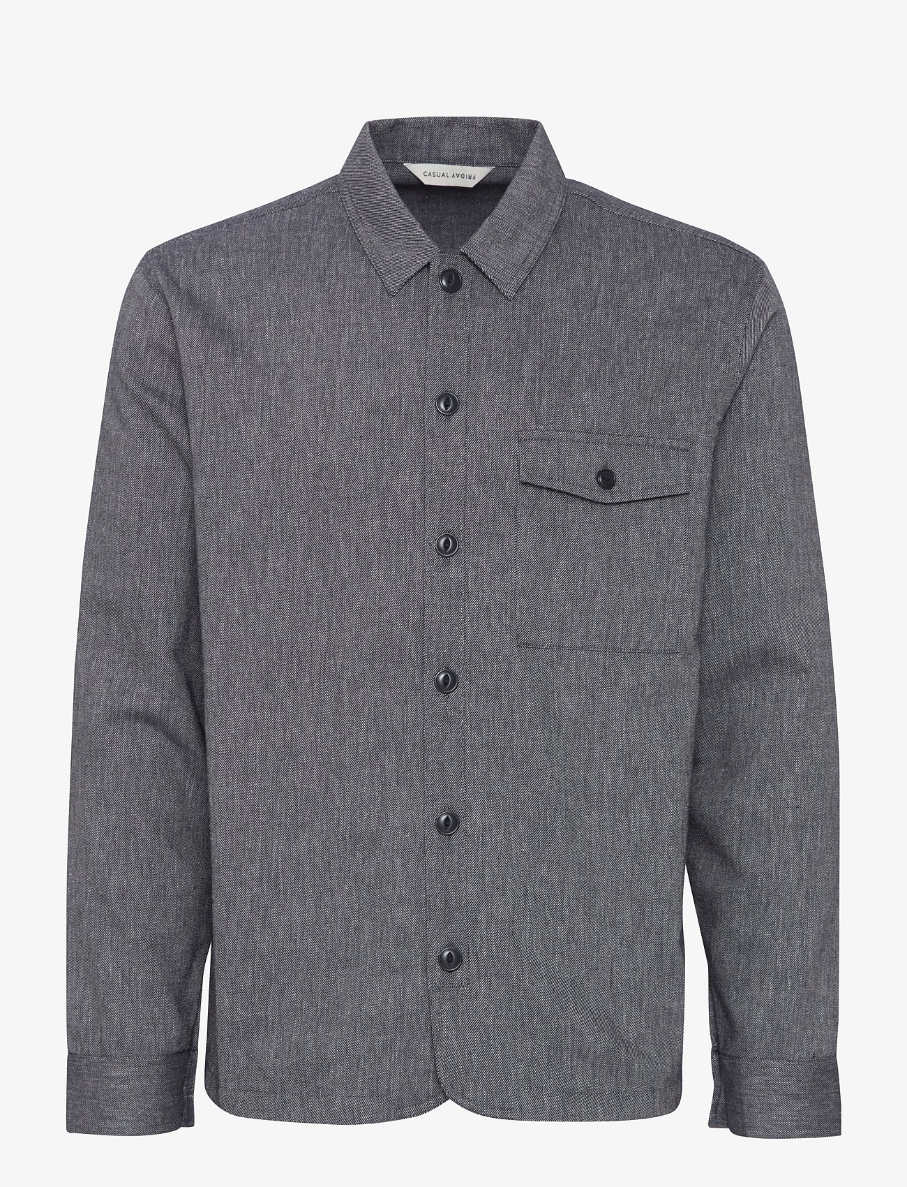 CFAUGUSTO 0066 linen mix overshirt - DARK NAVY MELANGE