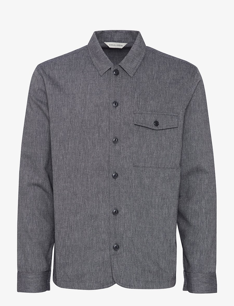 Casual Friday - CFAUGUSTO 0066 linen mix overshirt - kollektionen - dark navy melange - 0