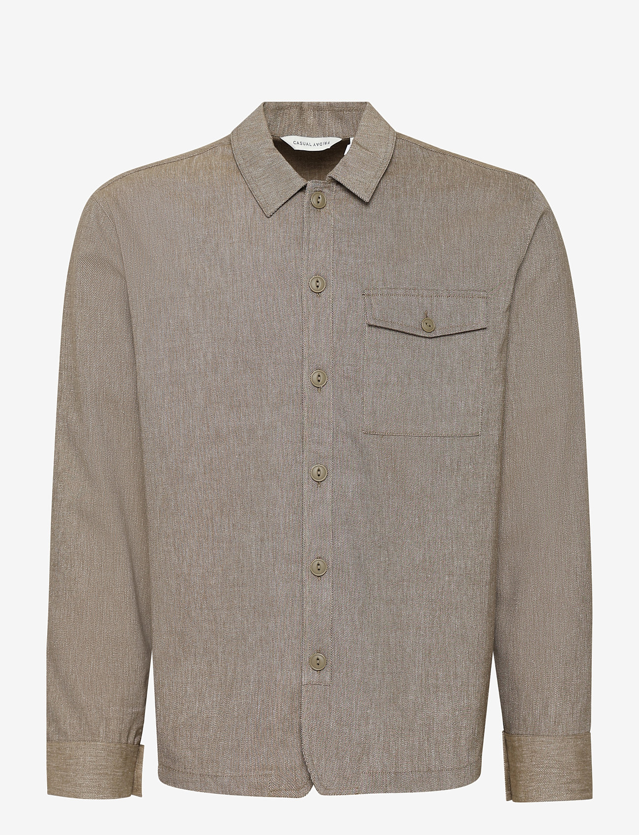 Casual Friday - CFAUGUSTO 0066 linen mix overshirt - kollektionen - kangaroo melange - 1