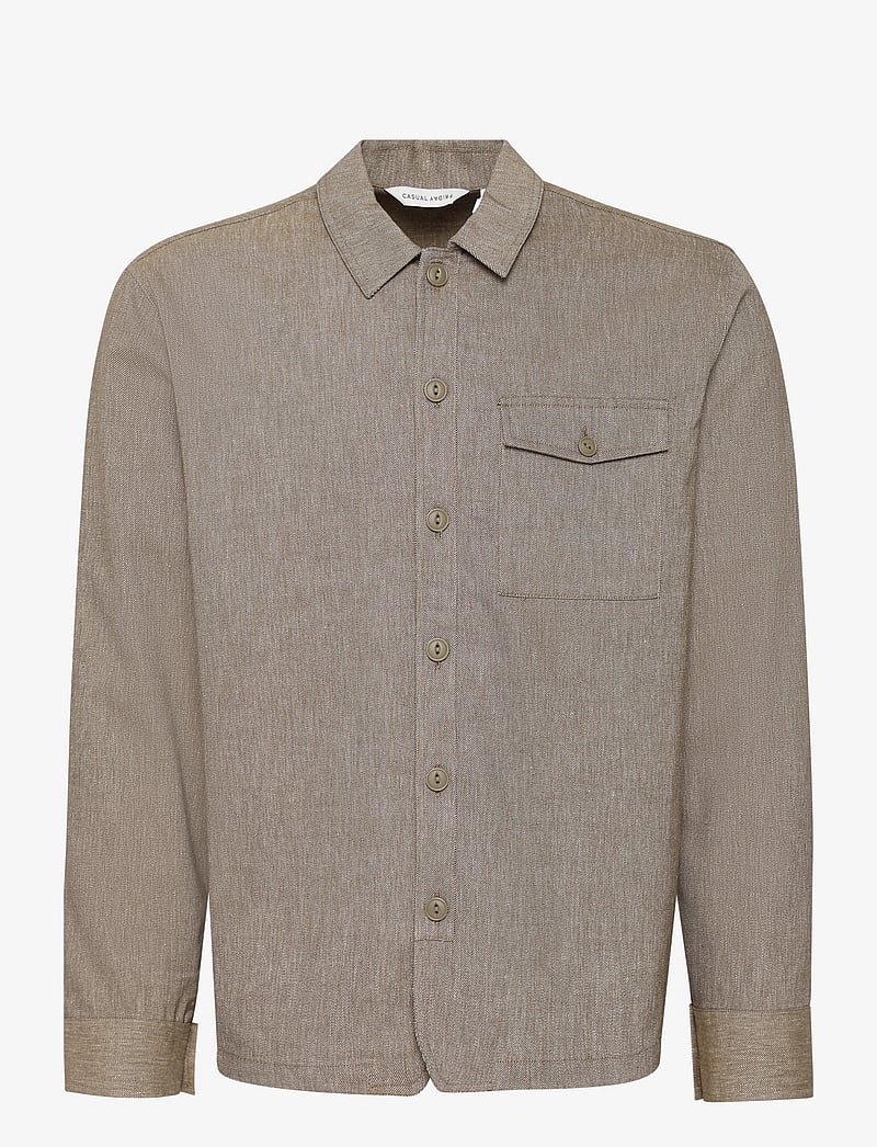 Casual Friday - CFAUGUSTO 0066 linen mix overshirt - kollektionen - kangaroo melange - 1