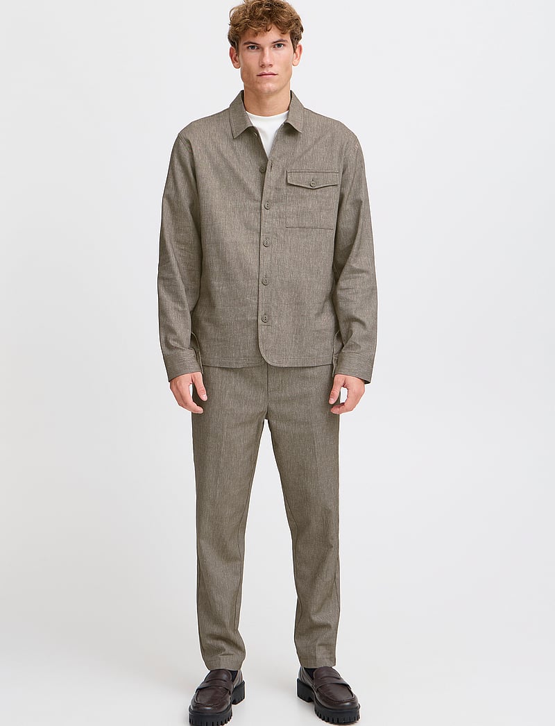 Casual Friday - CFAUGUSTO 0066 linen mix overshirt - kollektionen - kangaroo melange - 0