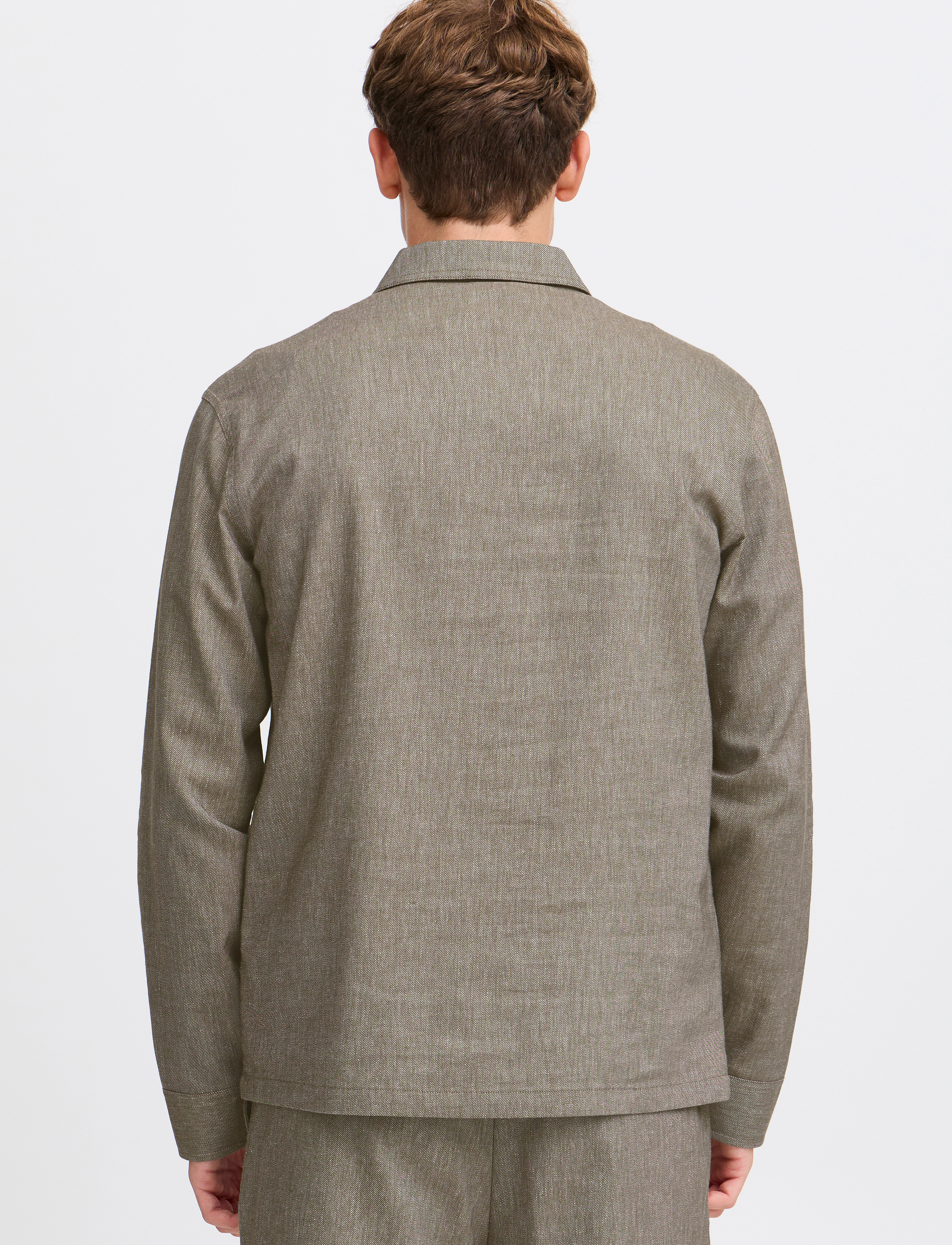Casual Friday - CFAUGUSTO 0066 linen mix overshirt - kangaroo melange - 5