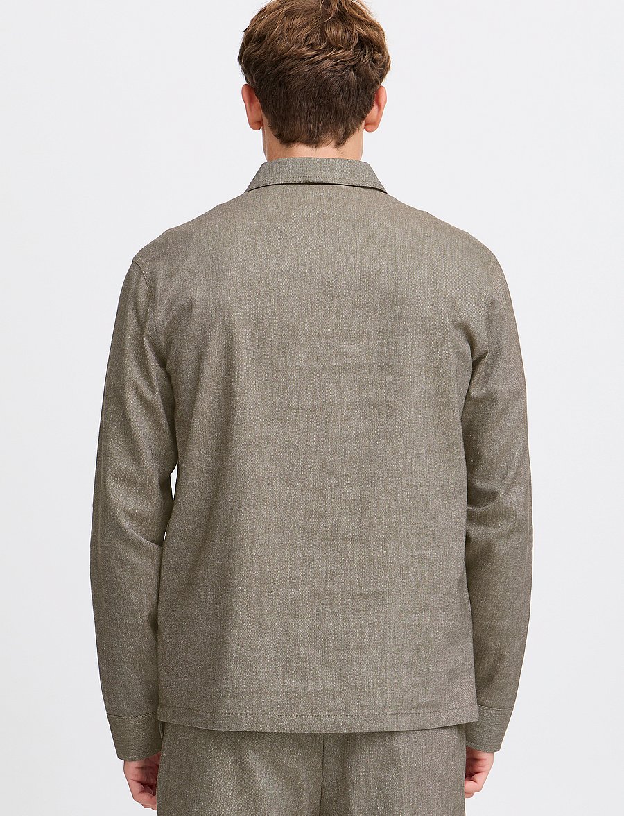 Casual Friday - CFAUGUSTO 0066 linen mix overshirt - kangaroo melange - 5