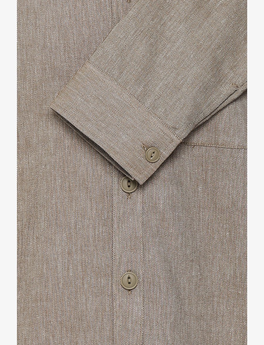 Casual Friday - CFAUGUSTO 0066 linen mix overshirt - kangaroo melange - 3