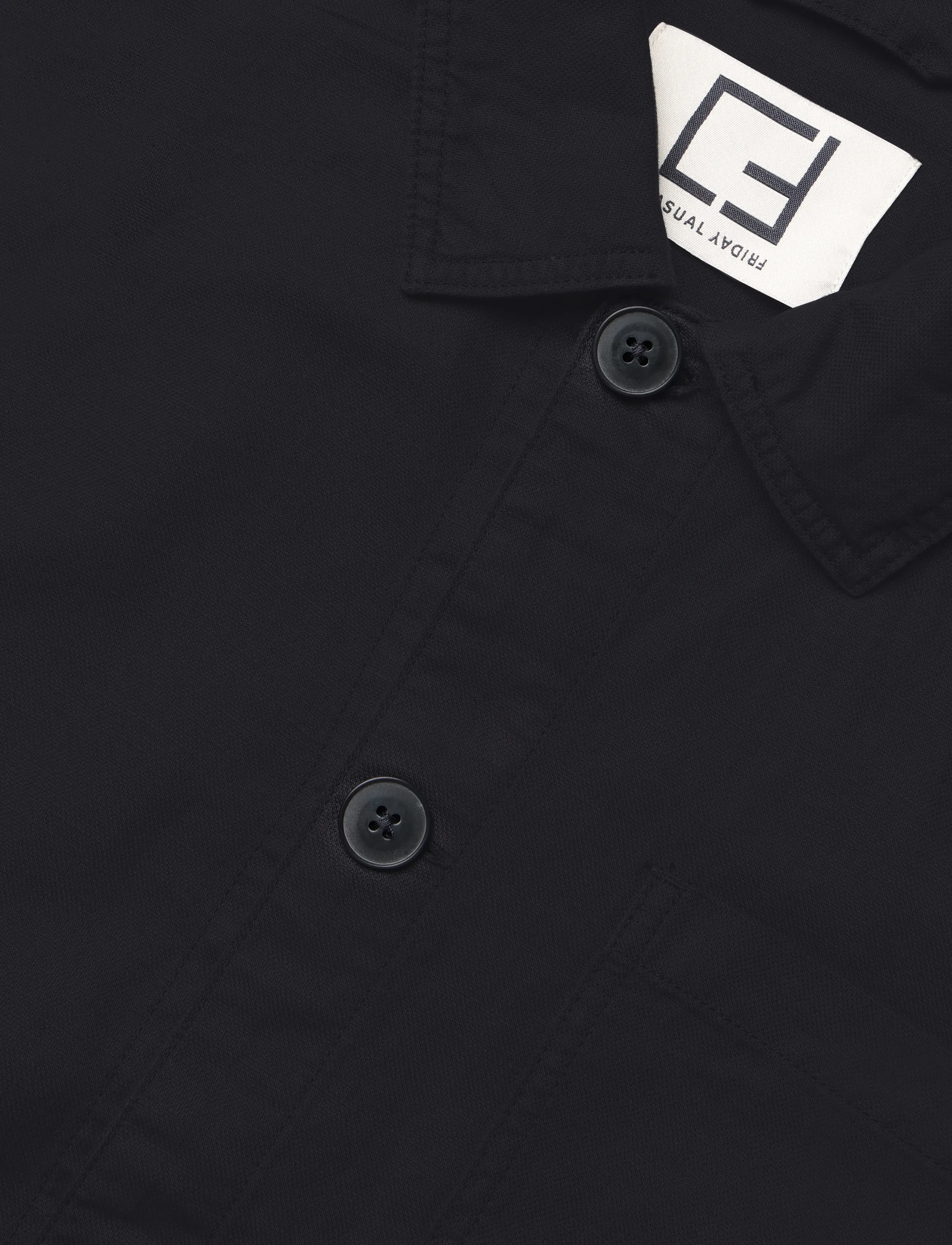 Casual Friday - CFULLI 0137 linen mix shacket - dark navy - 2