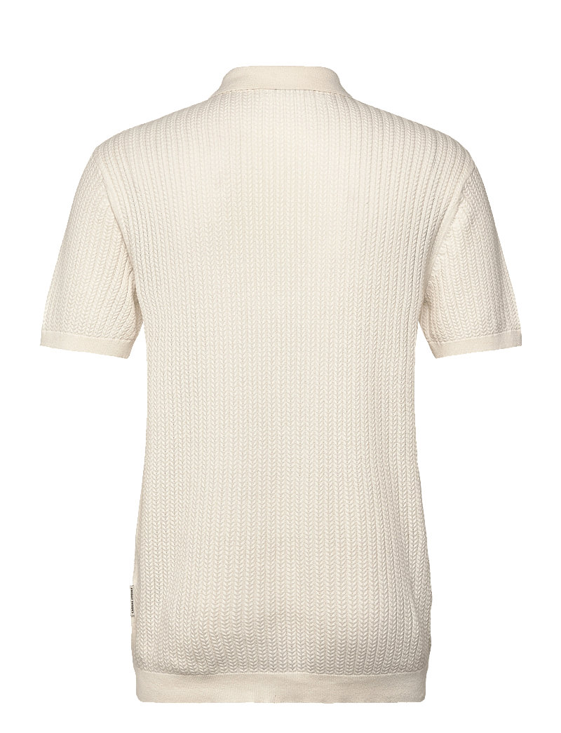 Casual Friday - CFKARL structured knit polo - polostrik - egret - 1