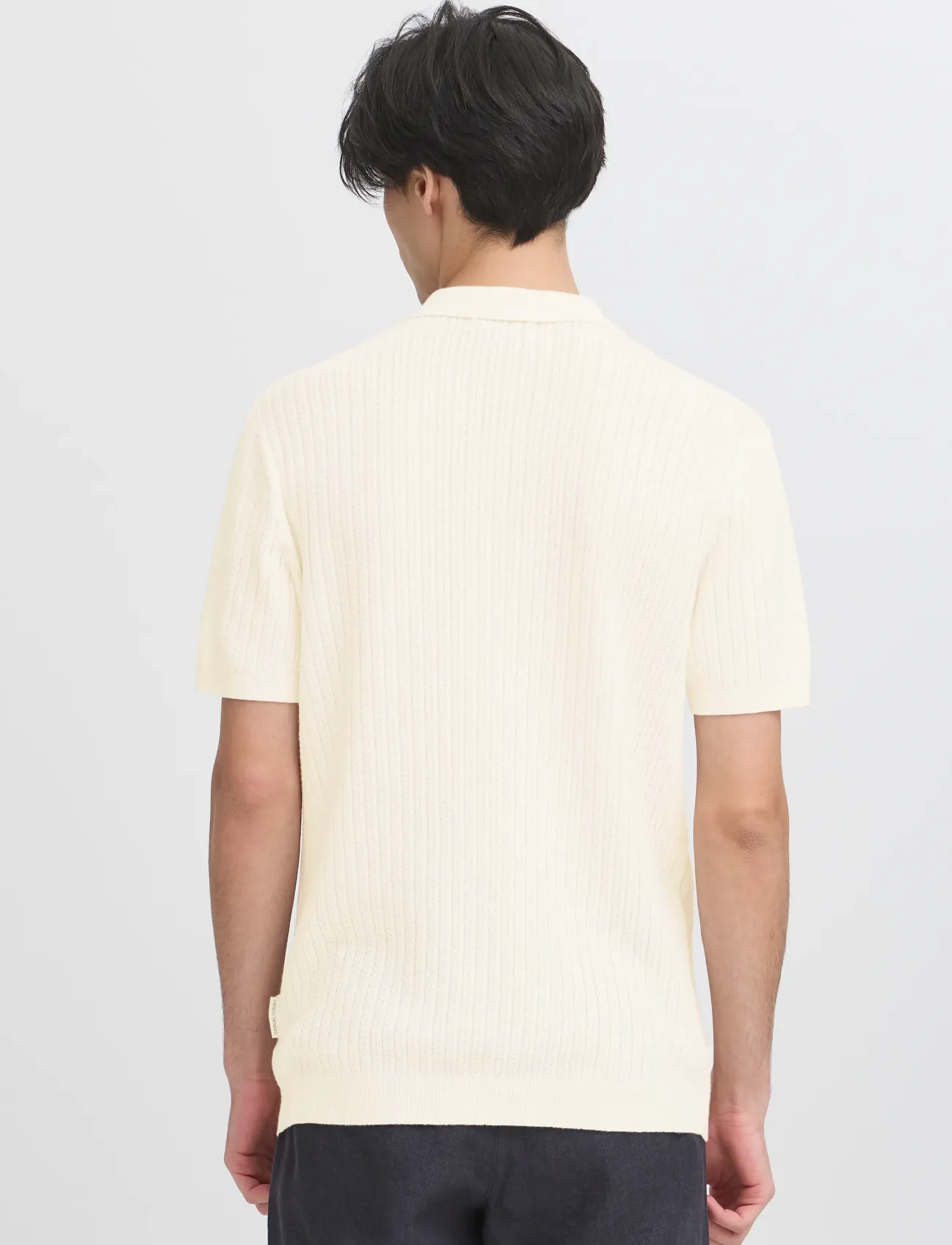 Casual Friday - CFKARL STRUCTURED KNIT POLO - stickade pikéer - egret - 5