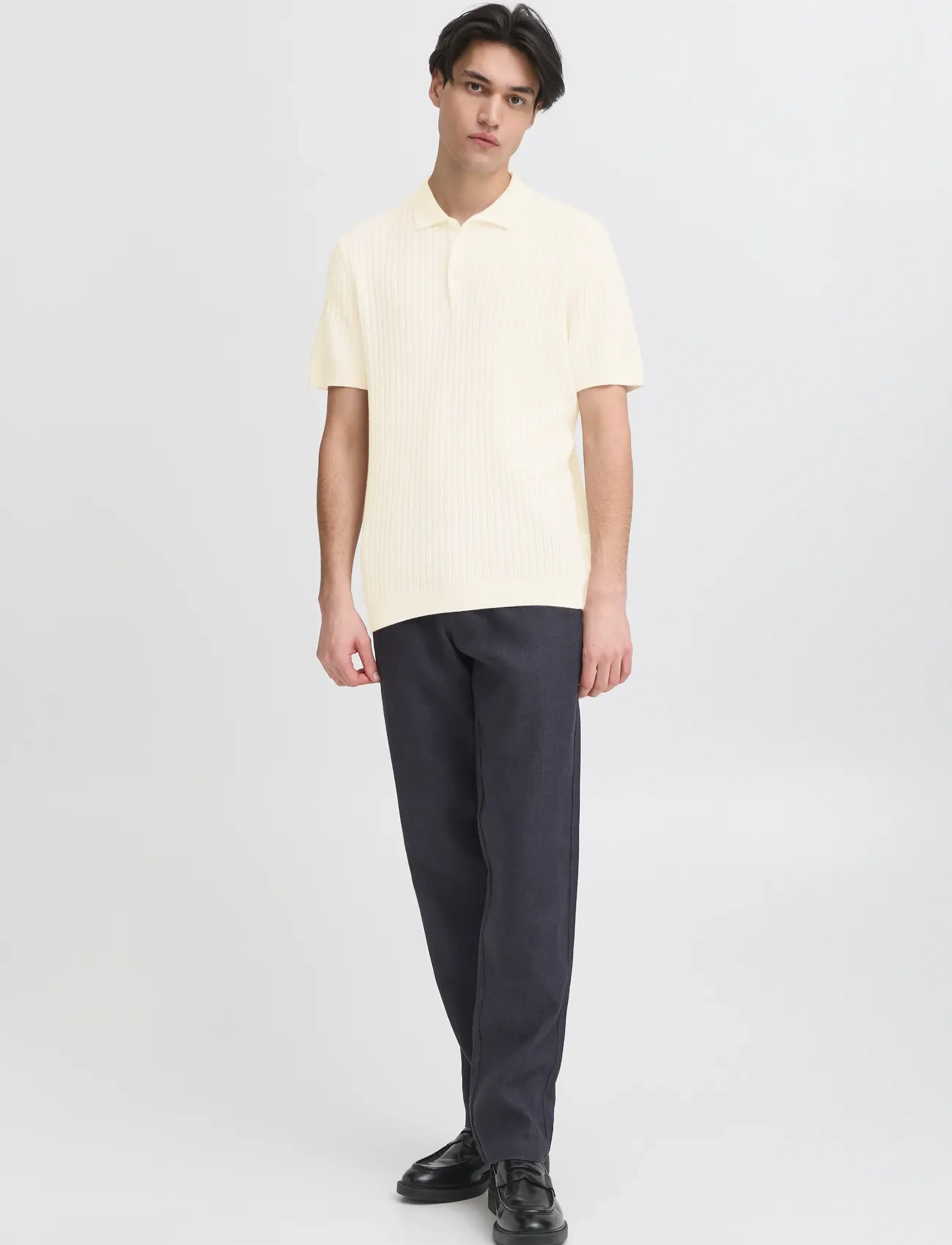 Casual Friday Cfkarl Structured Knit Polo pikéer herr – bild 5