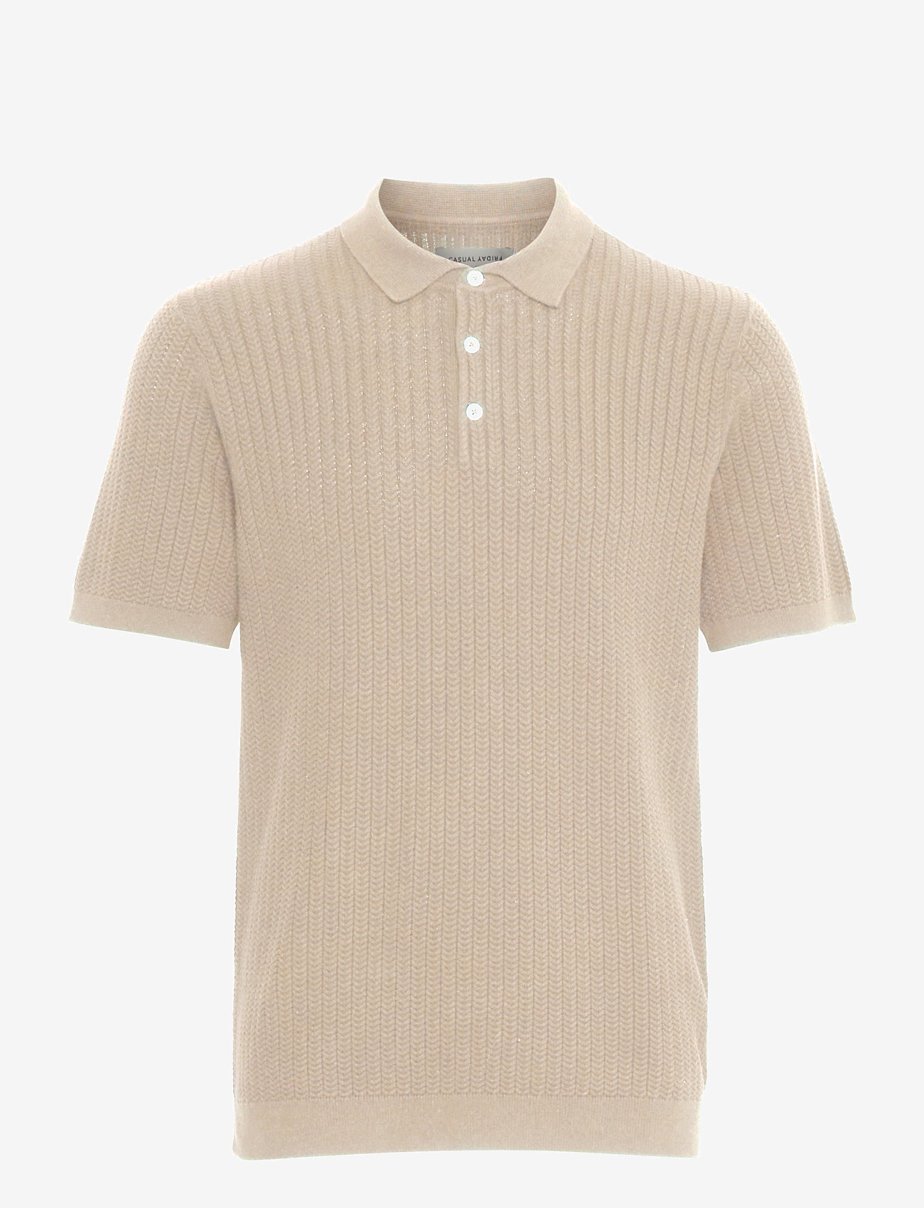 Casual Friday - CFKARL structured knit polo - stickade pikéer - plaza taupe - 1