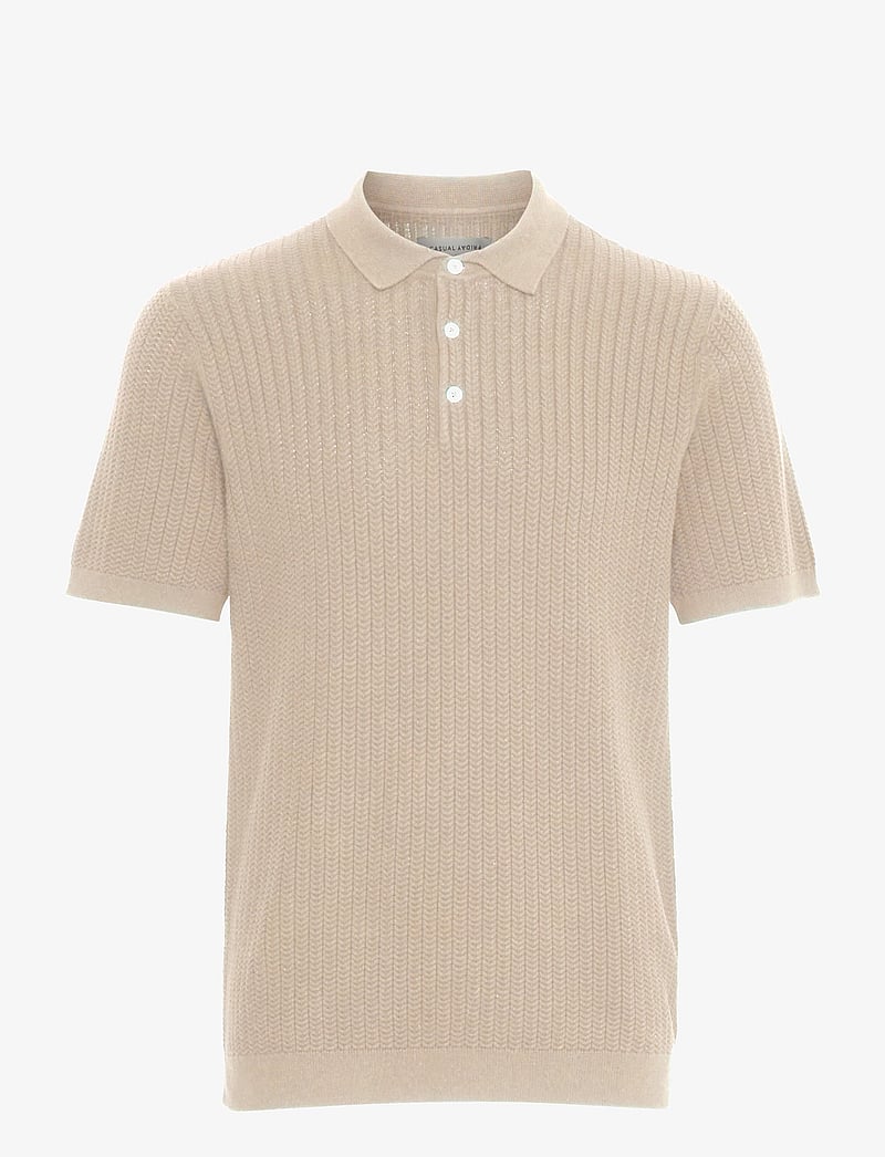 Casual Friday - CFKARL structured knit polo - polostrik - plaza taupe - 1