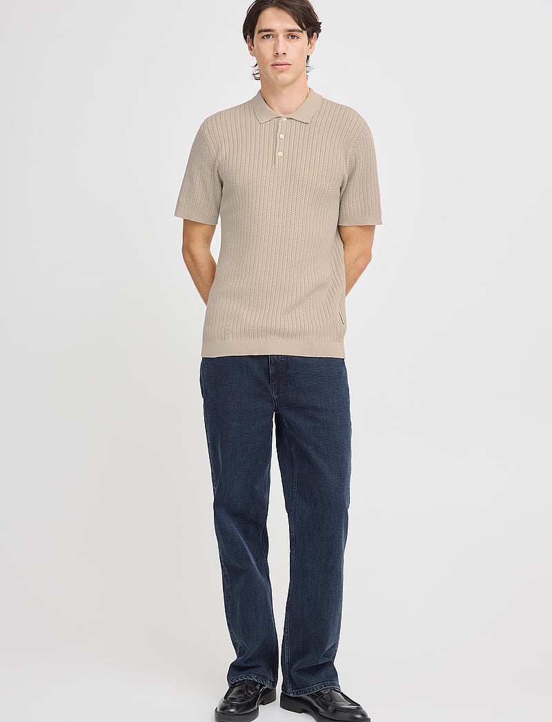 Casual Friday - CFKARL structured knit polo - polostrik - plaza taupe - 0
