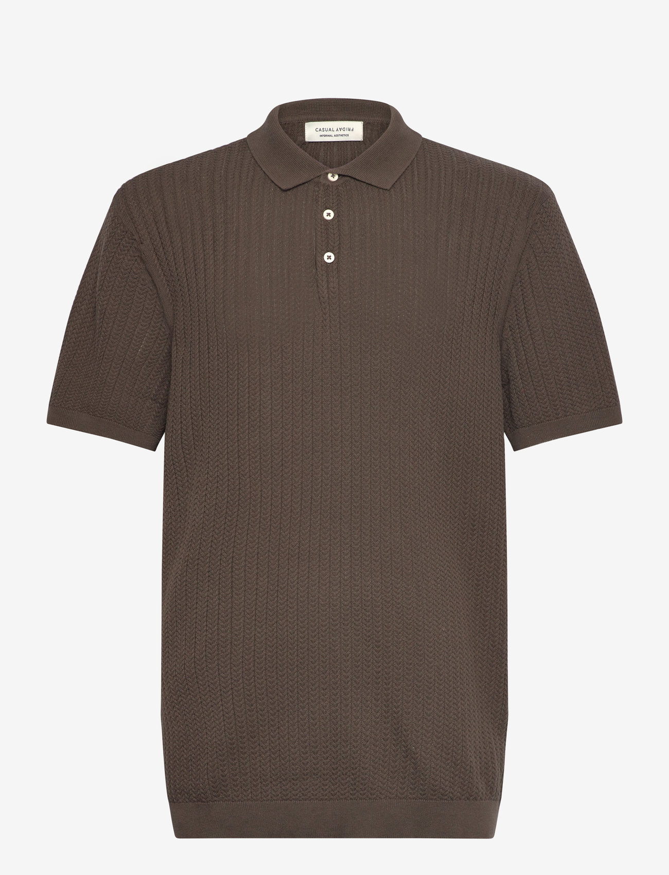 Casual Friday - CFKARL structured knit polo - autumn clothing - wren - 0