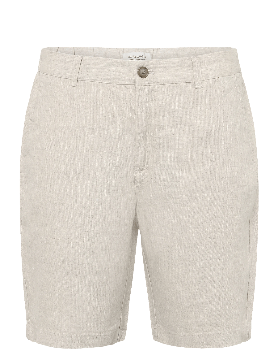 Casual Friday - CFPANDRUP 100% LINEN SHORTS - linased lühikesed püksid - plaza taupe melange - 0